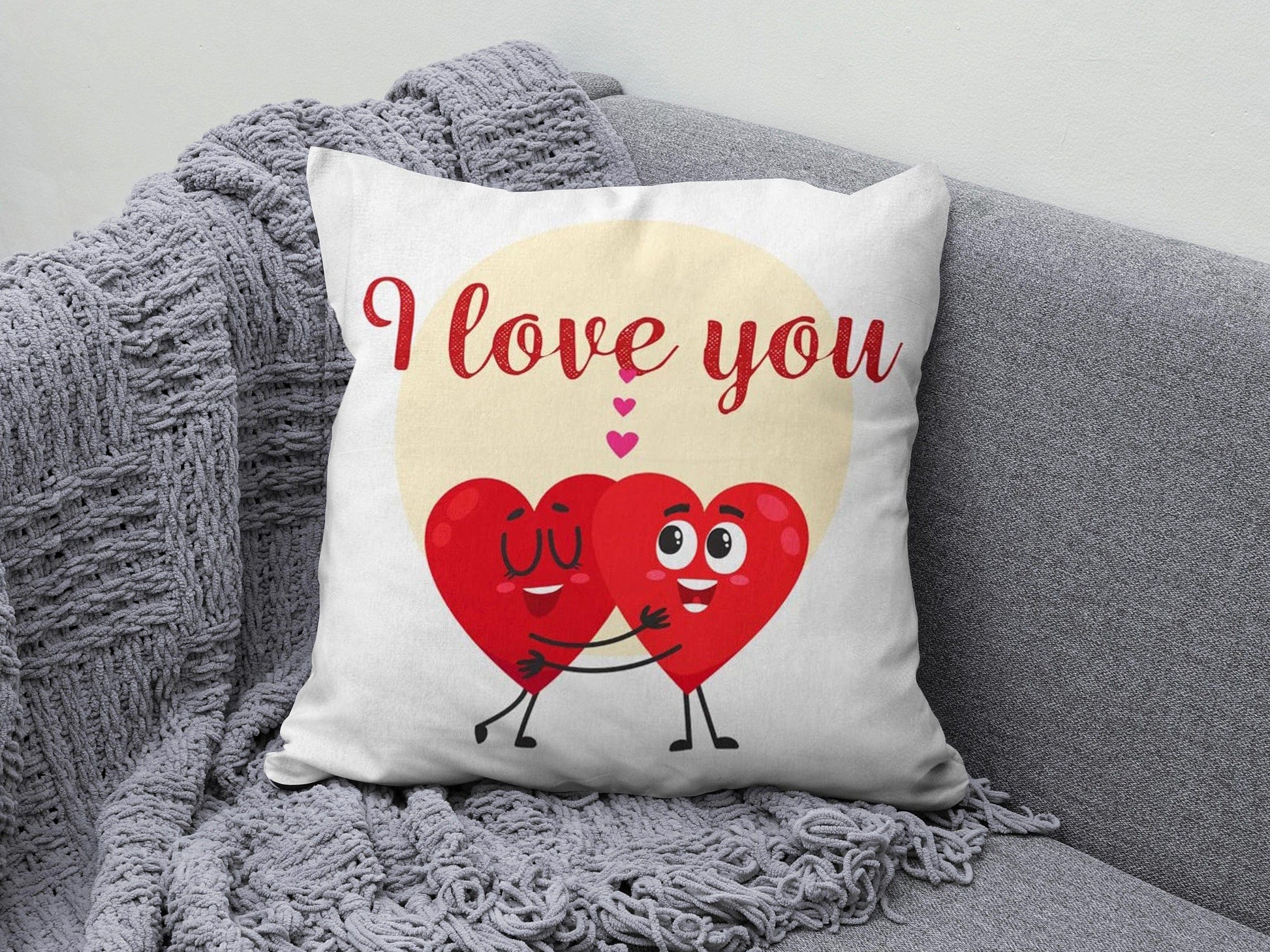 Onay 4 / 12 x 12 inch (30 x 30 cm) Valentine's Day Red Heart Romantic Cushion Cover