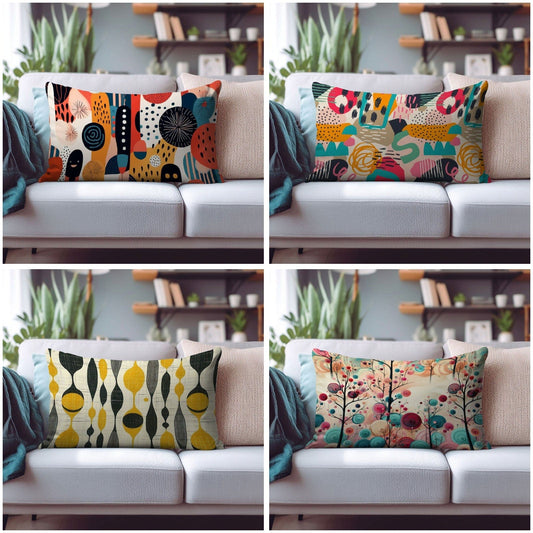Onay Cushion Covers Vibrant and Trendy Rectangular Cushion Covers for a Chic Abstract Home Decor