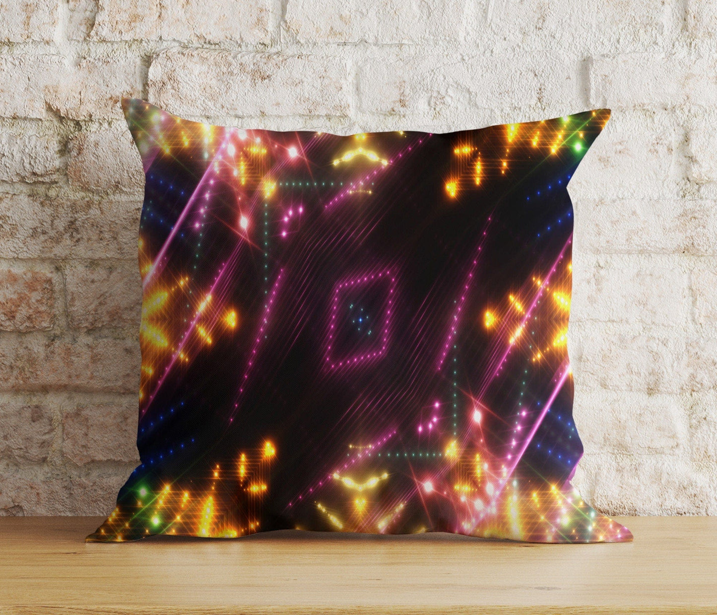 Onay 2 / 12 x 12 inch (30 x 30 cm) Vibrant Dark Space Light Eye-Catching Cushion Covers