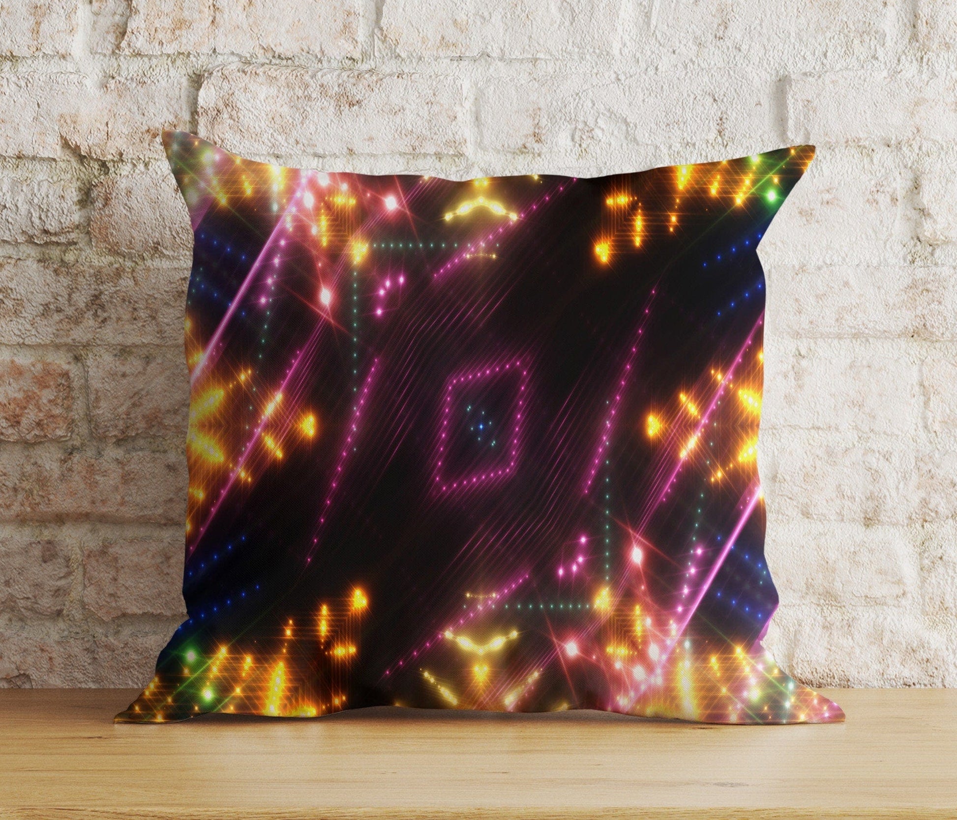 Onay 2 / 12 x 12 inch (30 x 30 cm) Vibrant Dark Space Light Eye-Catching Cushion Covers