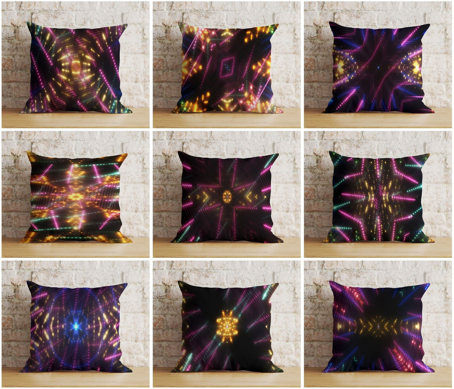 Onay Vibrant Dark Space Light Eye-Catching Cushion Covers