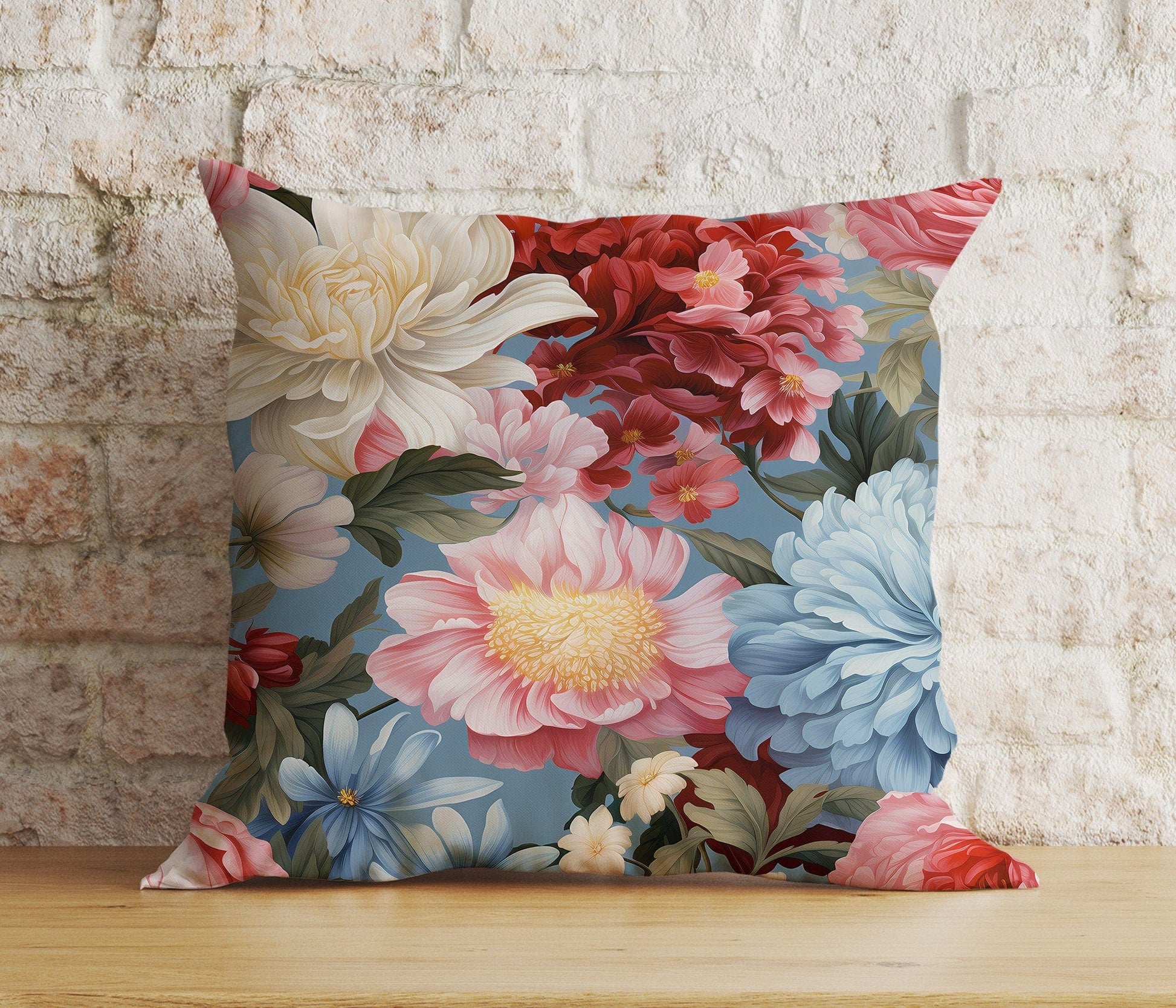 Onay 9 / 12 x 12 inch (30 x 30 cm) Vibrant Floral Botanical Nature's Beauty Cushion Cover
