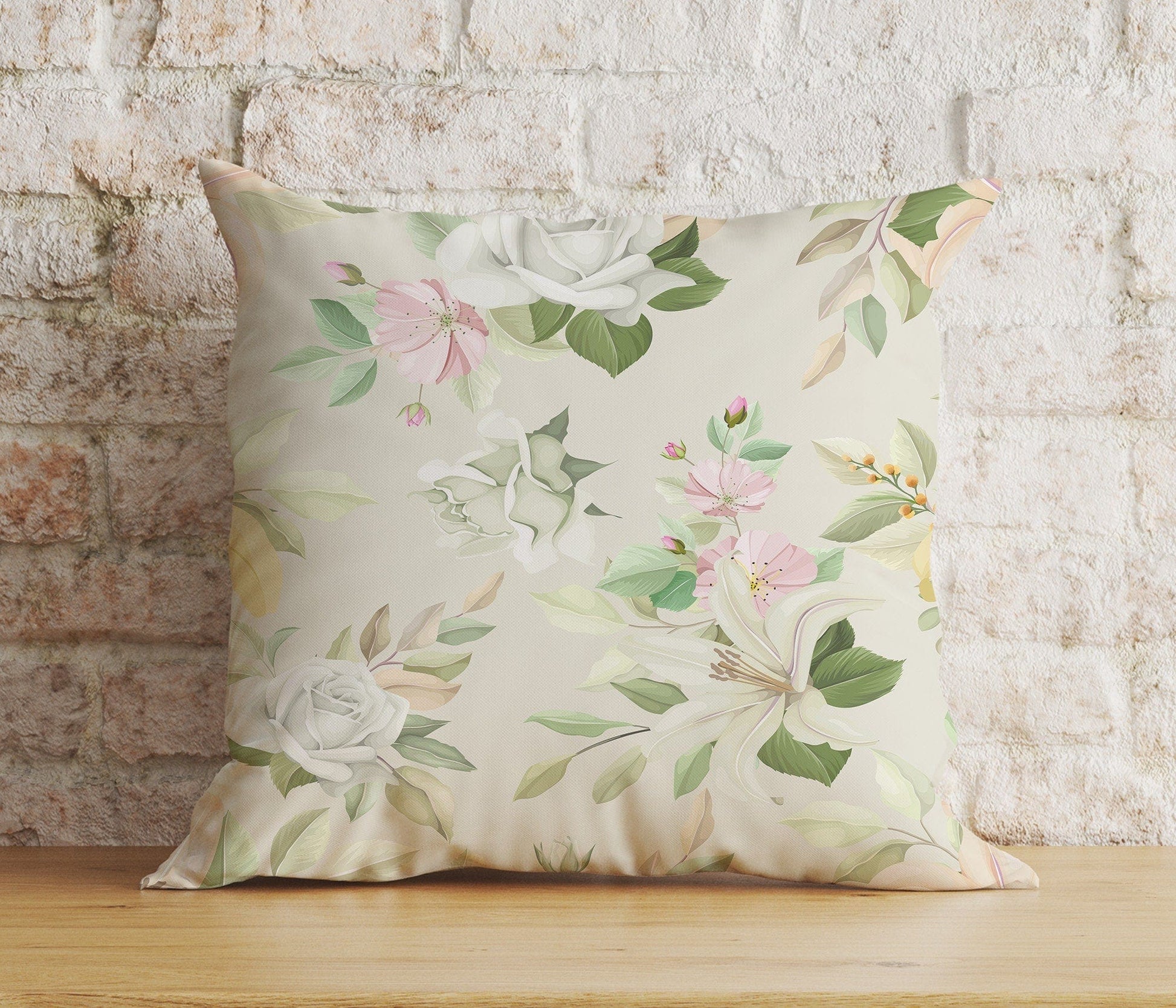 Onay 2 / 12 x 12 inch (30 x 30 cm) Vibrant Floral Botanical Nature's Beauty Cushion Cover