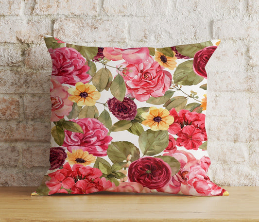 Onay 1 / 12 x 12 inch (30 x 30 cm) Vibrant Floral Botanical Nature's Beauty Cushion Cover