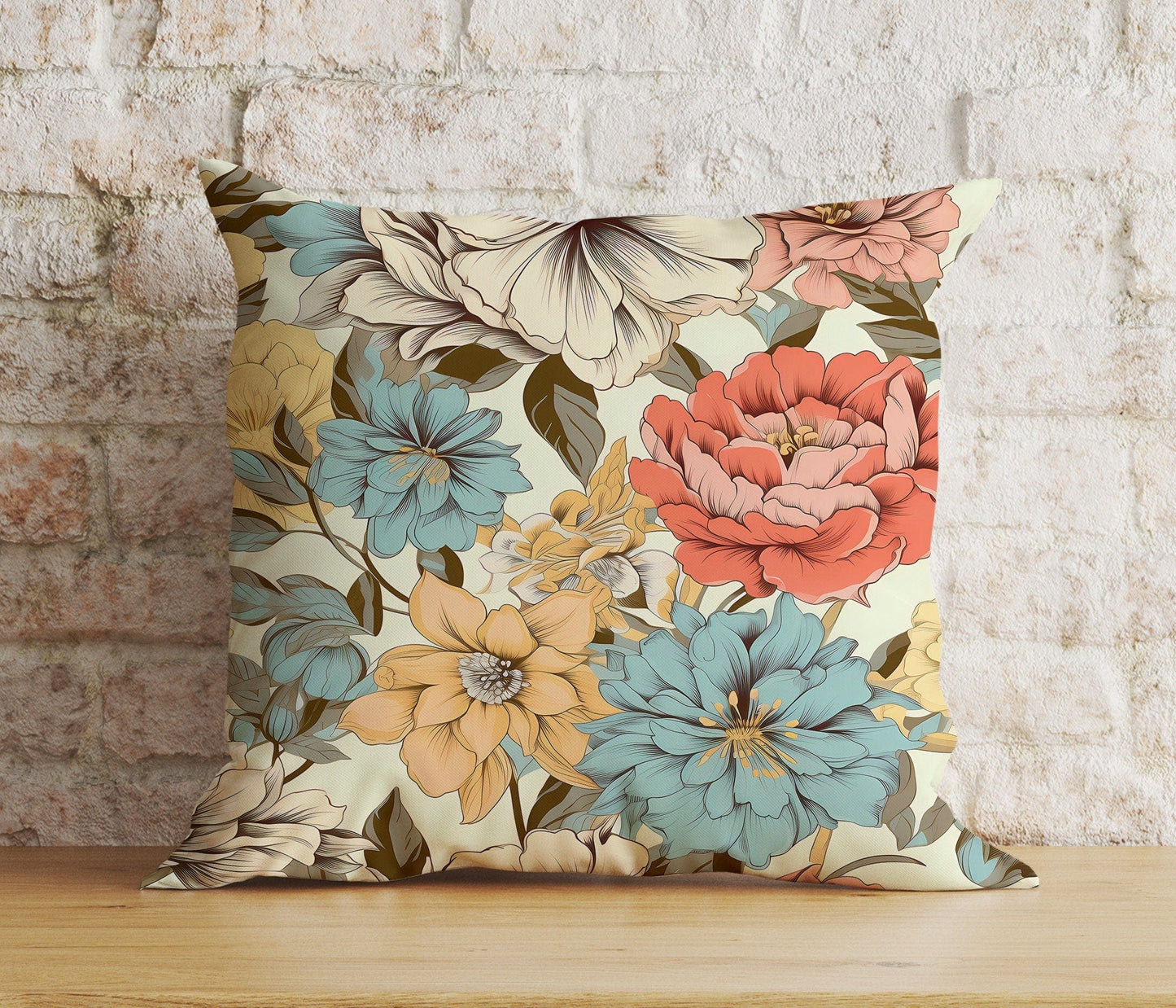 Onay 7 / 12 x 12 inch (30 x 30 cm) Vintage Timeless Flower Botanical Patterns Cushion Cover