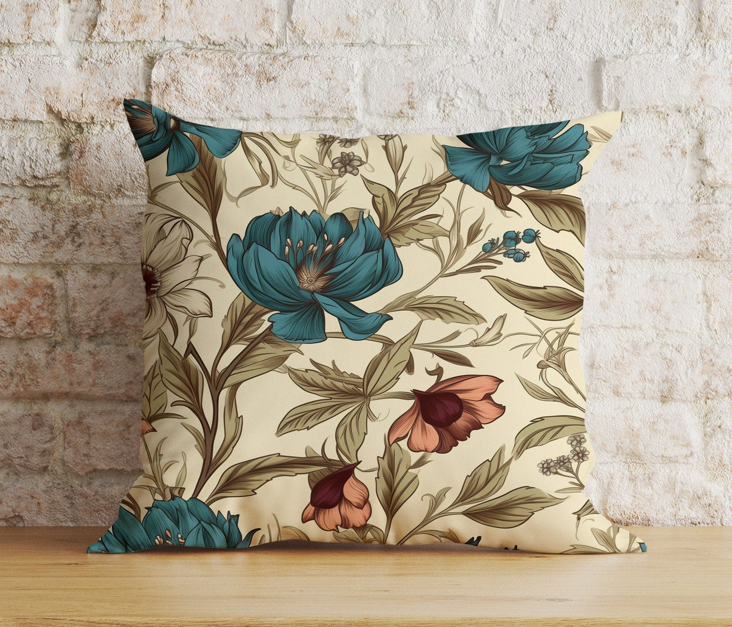Onay 3 / 12 x 12 inch (30 x 30 cm) Vintage Timeless Flower Botanical Patterns Cushion Cover