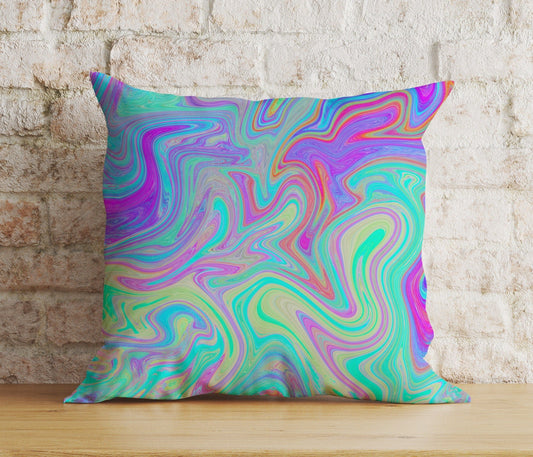 Onay 1 / 12 x 12 inch (30 x 30 cm) Vivid Bright Abstract Colorful Decorative Cushion Cover