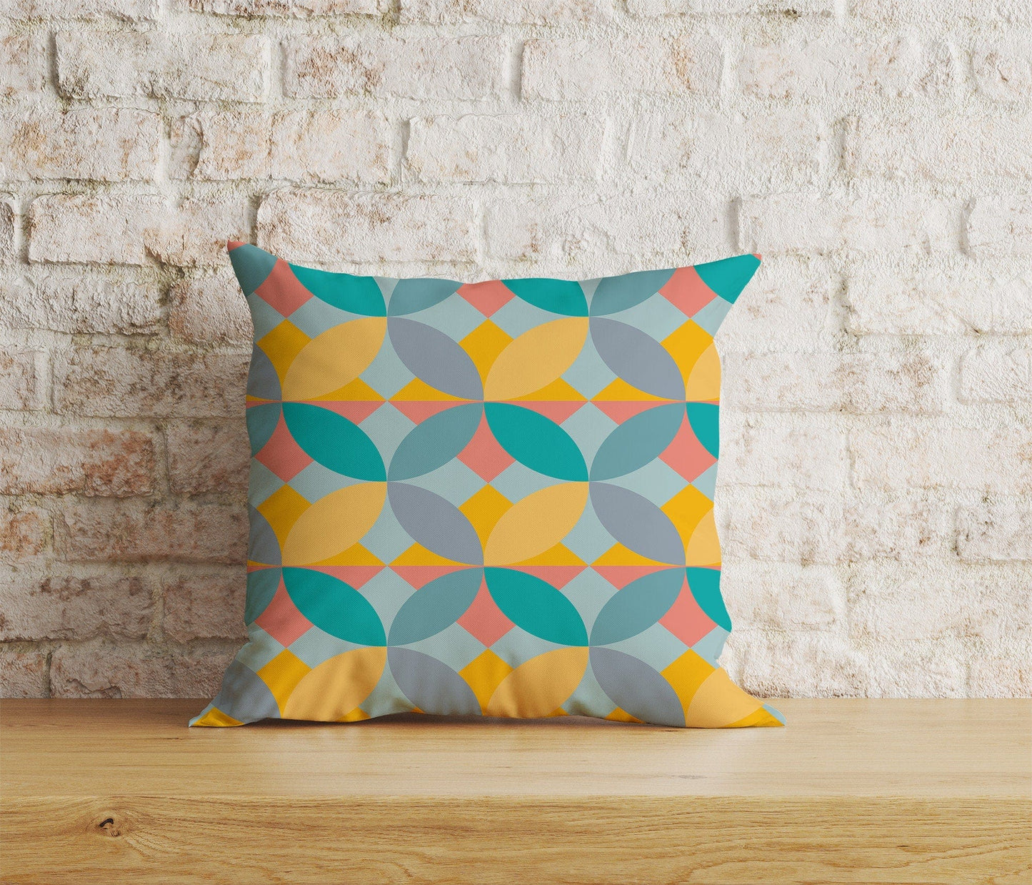 Onay 7 / 12 x 12 inch (30 x 30 cm) Vivid Color Retro Style Abstract Geometric Cushion Cover