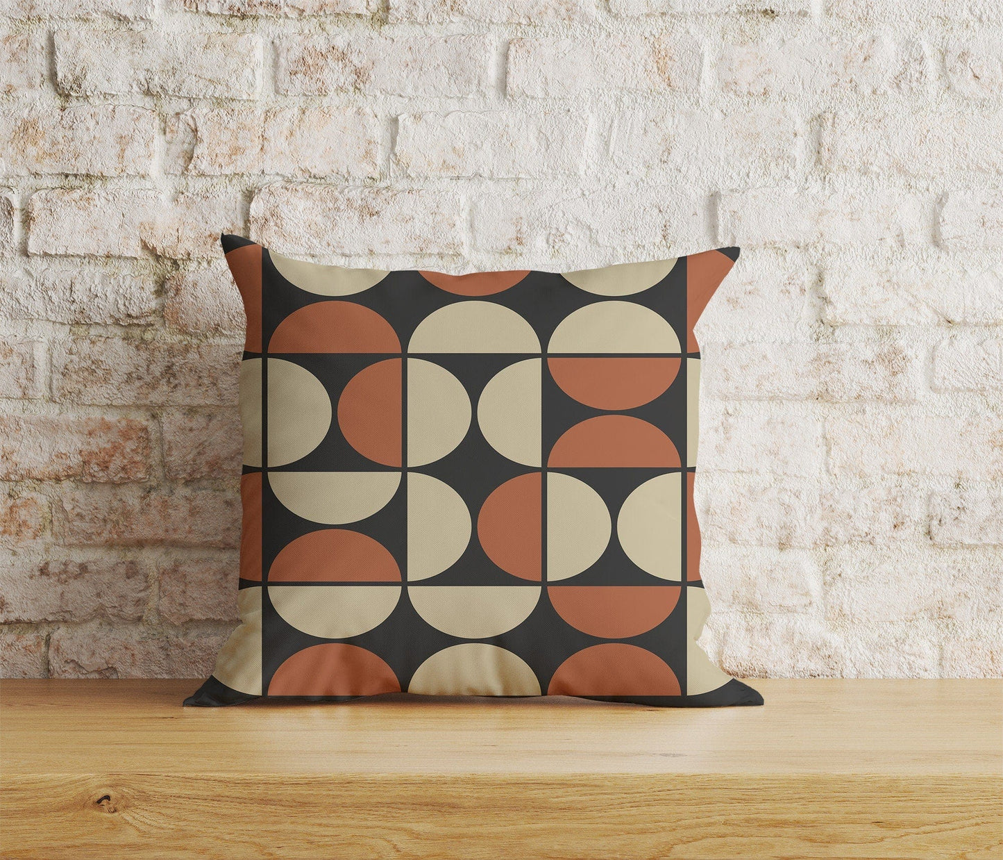 Onay 4 / 12 x 12 inch (30 x 30 cm) Vivid Color Retro Style Abstract Geometric Cushion Cover