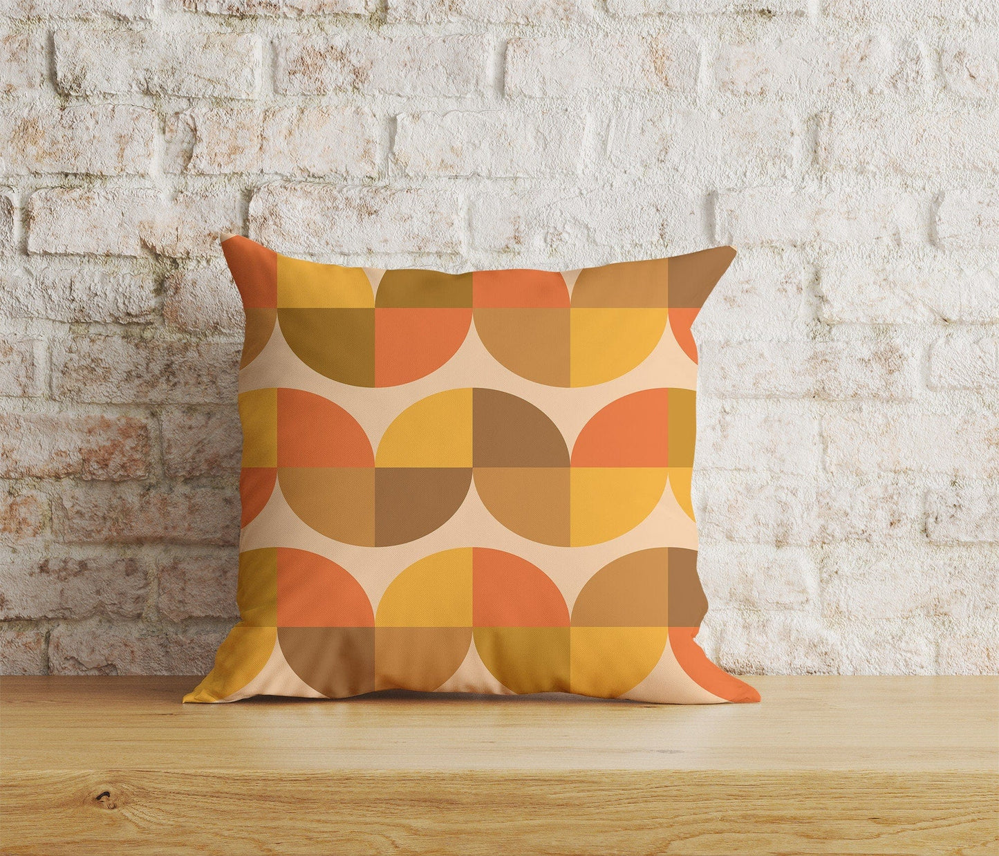 Onay 3 / 12 x 12 inch (30 x 30 cm) Vivid Color Retro Style Abstract Geometric Cushion Cover