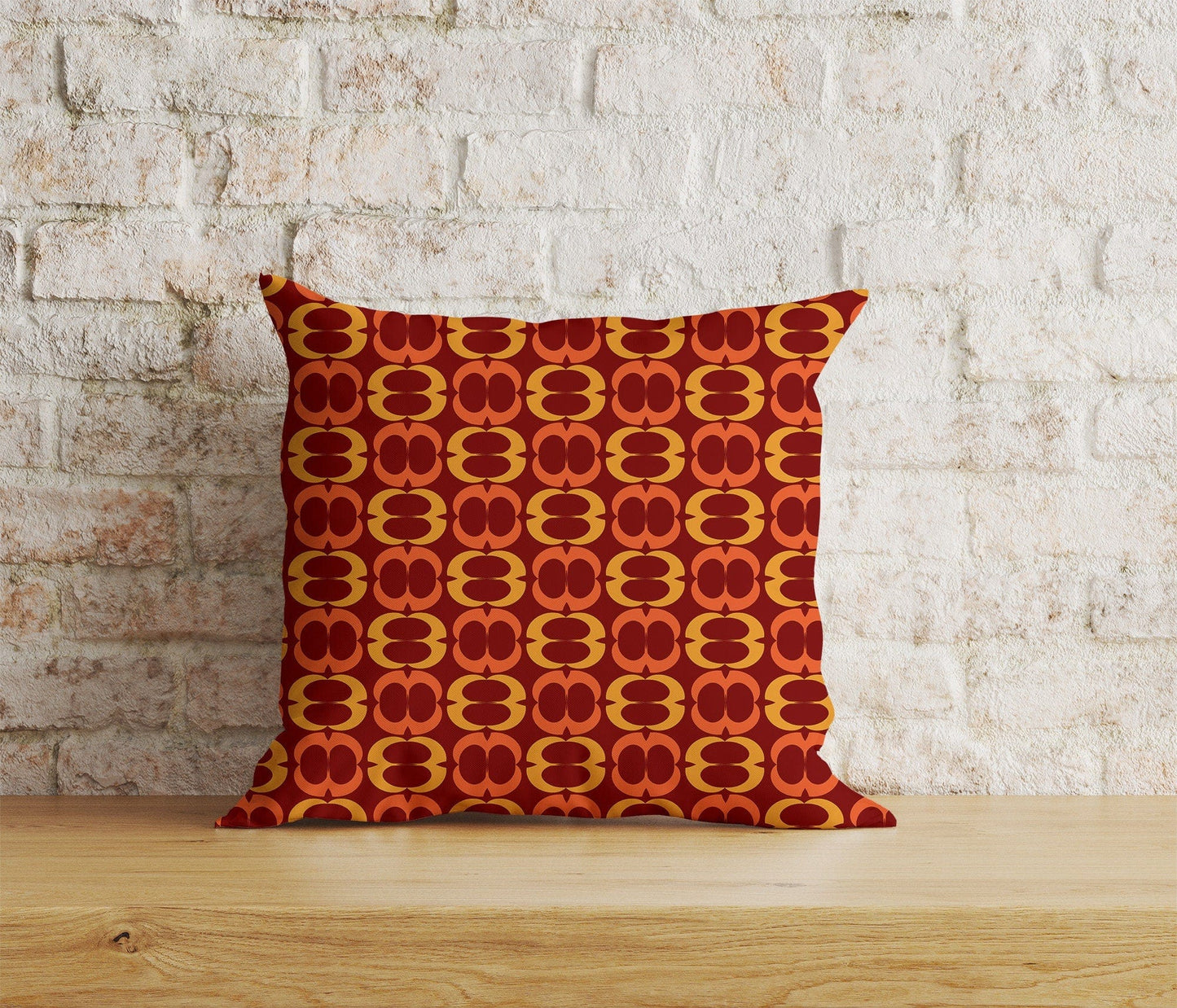 Onay 2 / 12 x 12 inch (30 x 30 cm) Vivid Color Retro Style Abstract Geometric Cushion Cover