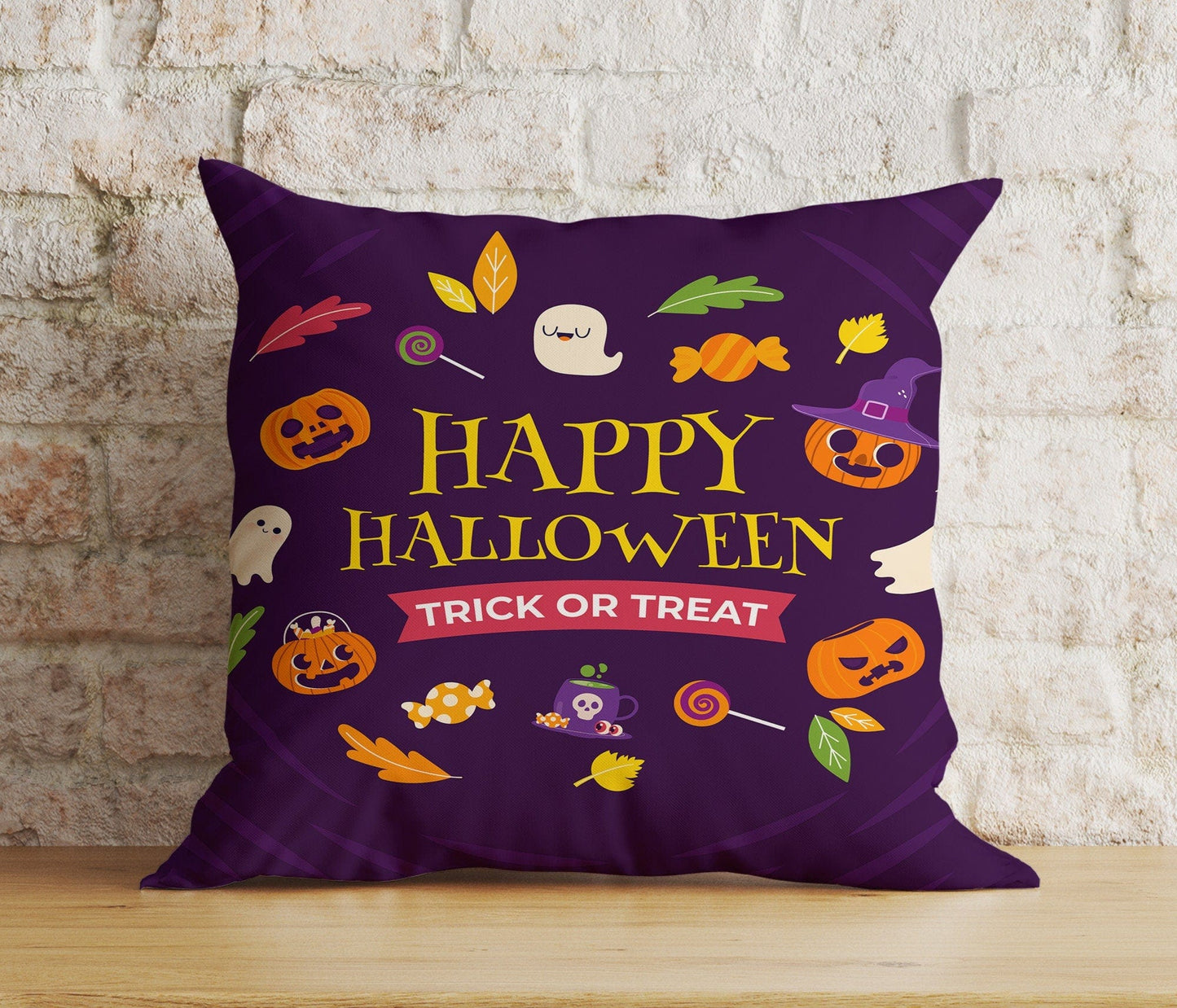 Onay Cushion Covers 6 / 12 x 12 inch (30 x 30 cm) Double Side Vivid Halloween Pumpkin Cushion Cover Happy Halloween Pillow Cover