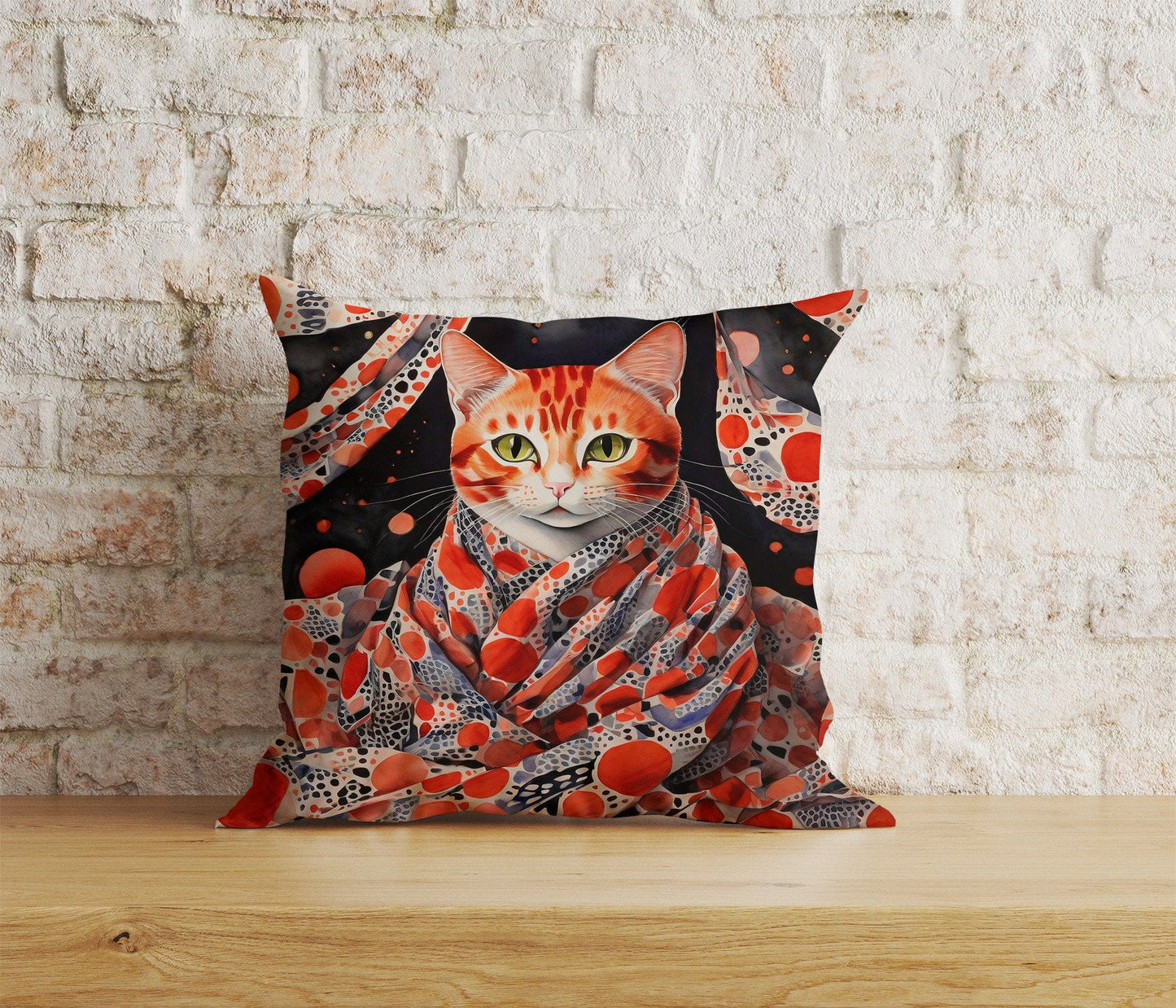 Onay Home Textile Cushion Covers 9 / 12 x 12 inch (30 x 30 cm) Double Side Watercolor Abstract Cat in Clothes Cushion Covers