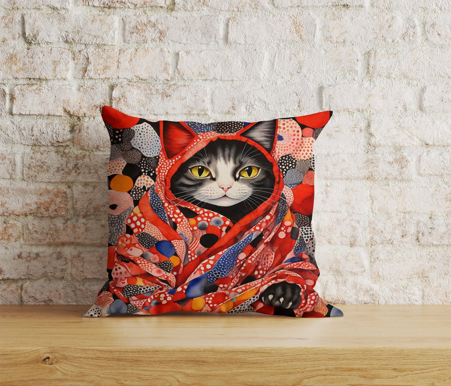 Onay Home Textile Cushion Covers 7 / 12 x 12 inch (30 x 30 cm) Double Side Watercolor Abstract Cat in Clothes Cushion Covers