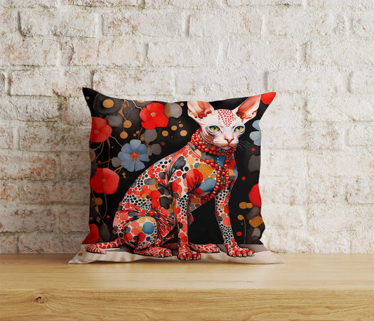 Onay Home Textile Cushion Covers 1 / 12 x 12 inch (30 x 30 cm) Double Side Watercolor Abstract Cat in Clothes Cushion Covers