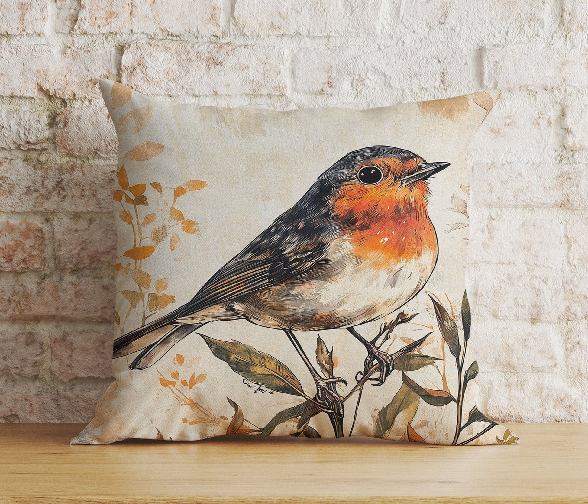 Onay Cushion Covers Watercolor Bird Decorative Cushion Cover Art Pillow Cover