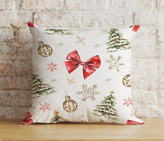 Onay 1 / 12 x 12 inch (30 x 30 cm) Double Side Watercolor Christmas Elegant Festive Cushion Covers