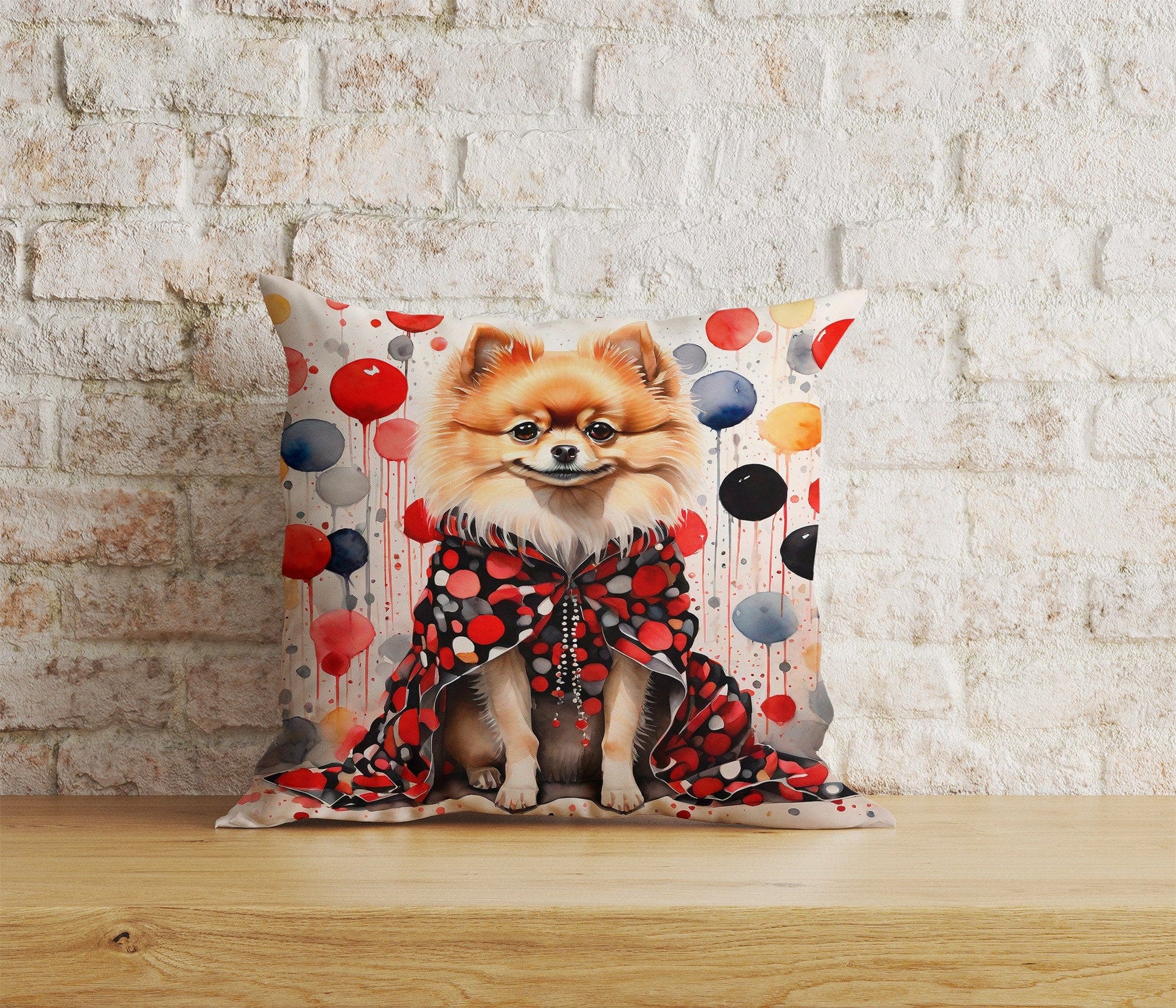 Onay Home Textile 3 / 12 x 12 inch (30 x 30 cm) Double Side Watercolor Dog Abstract Dog in Clothes Cushion Cover