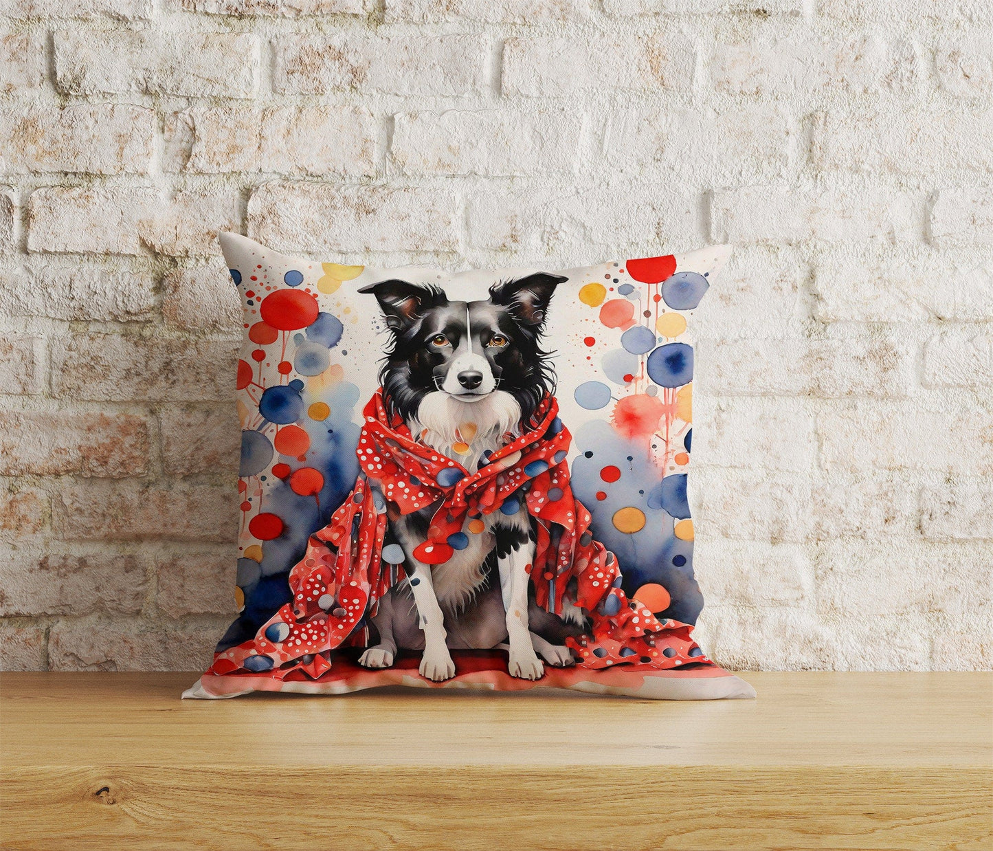 Onay Home Textile 2 / 12 x 12 inch (30 x 30 cm) Double Side Watercolor Dog Abstract Dog in Clothes Cushion Cover