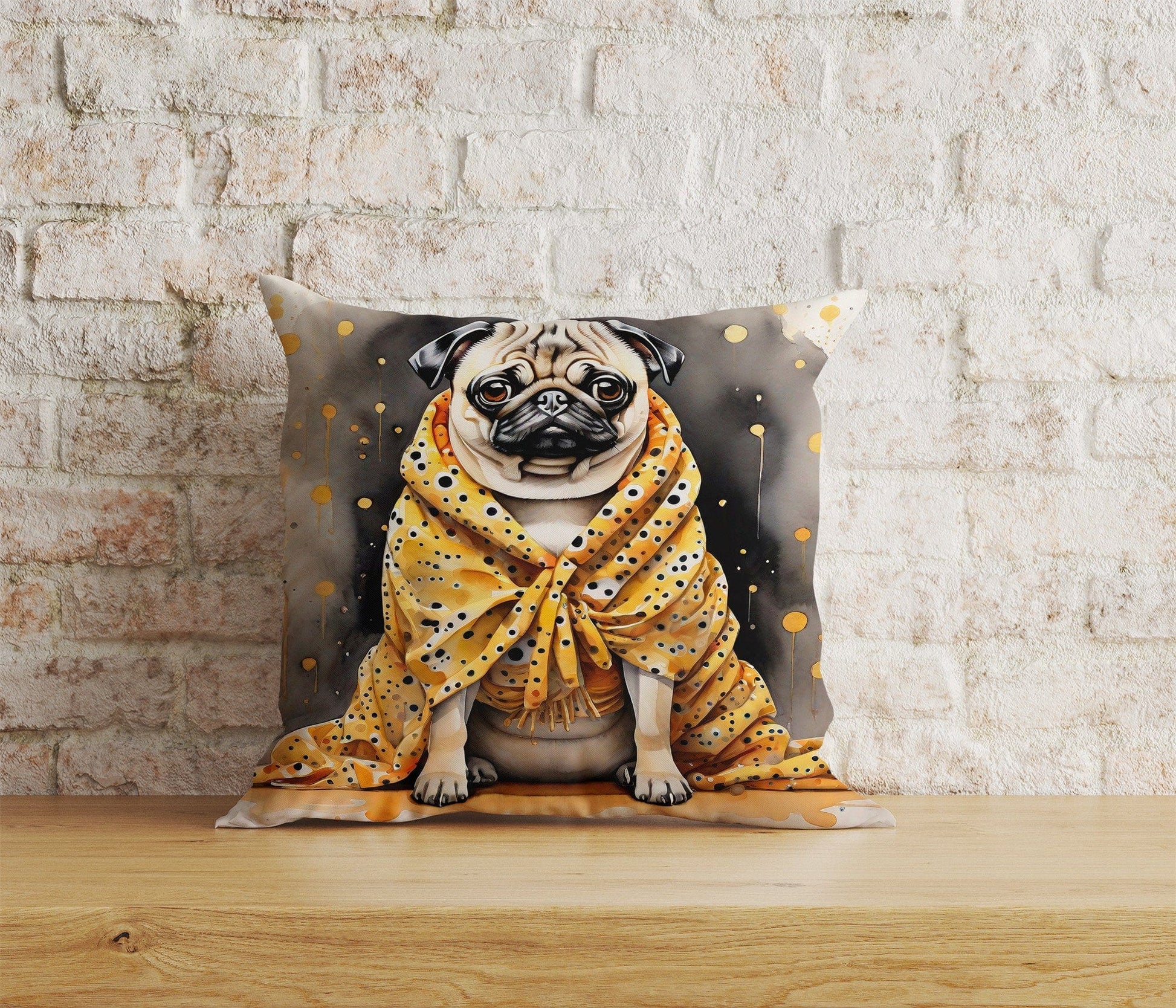 Onay Home Textile 1 / 12 x 12 inch (30 x 30 cm) Double Side Watercolor Dog Abstract Dog in Clothes Cushion Cover