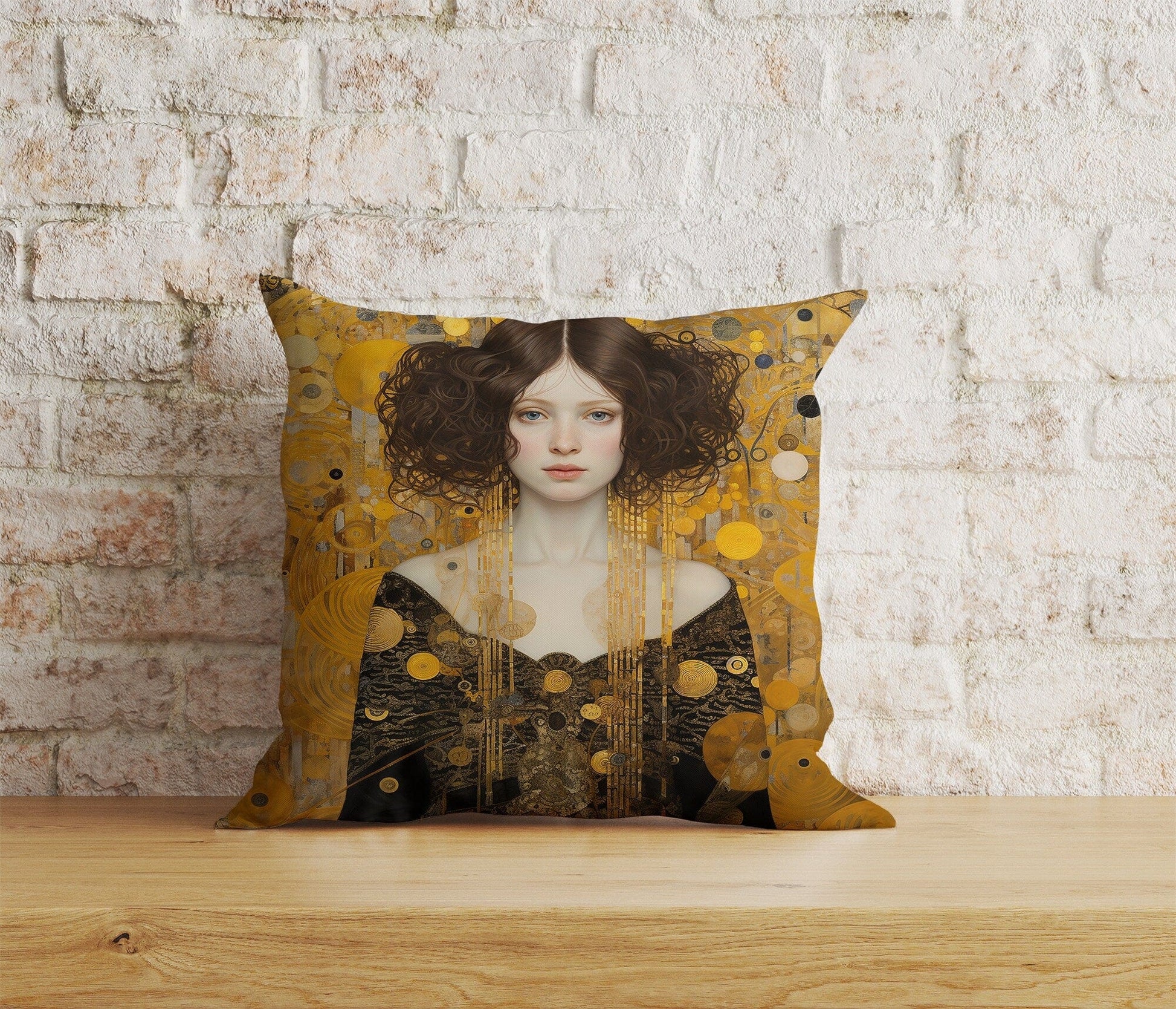 Onay 8 / 12 x 12 inch (30 x 30 cm) Watercolor Gustav Klimt Westwood Portrait Cushion Covers