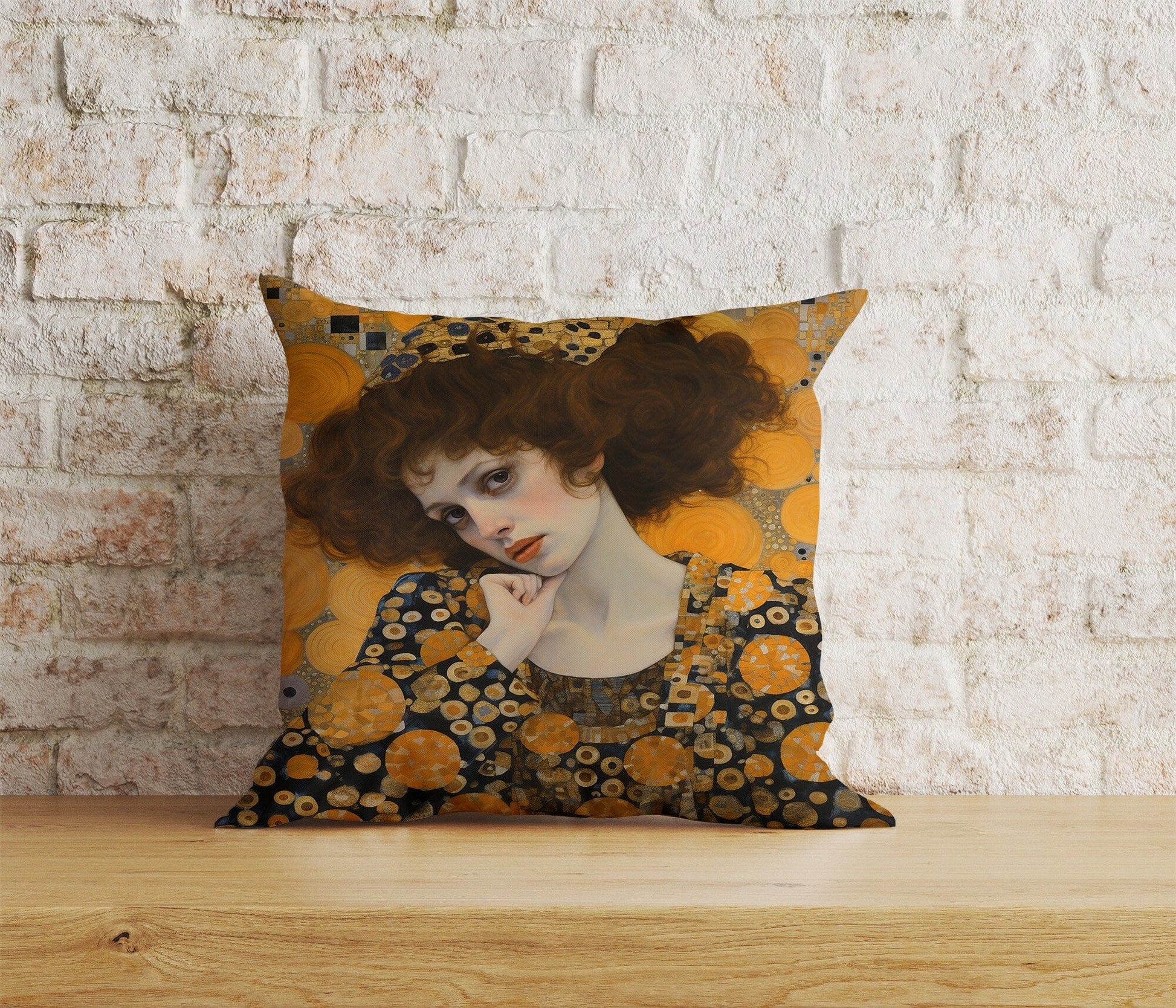Onay 7 / 12 x 12 inch (30 x 30 cm) Watercolor Gustav Klimt Westwood Portrait Cushion Covers