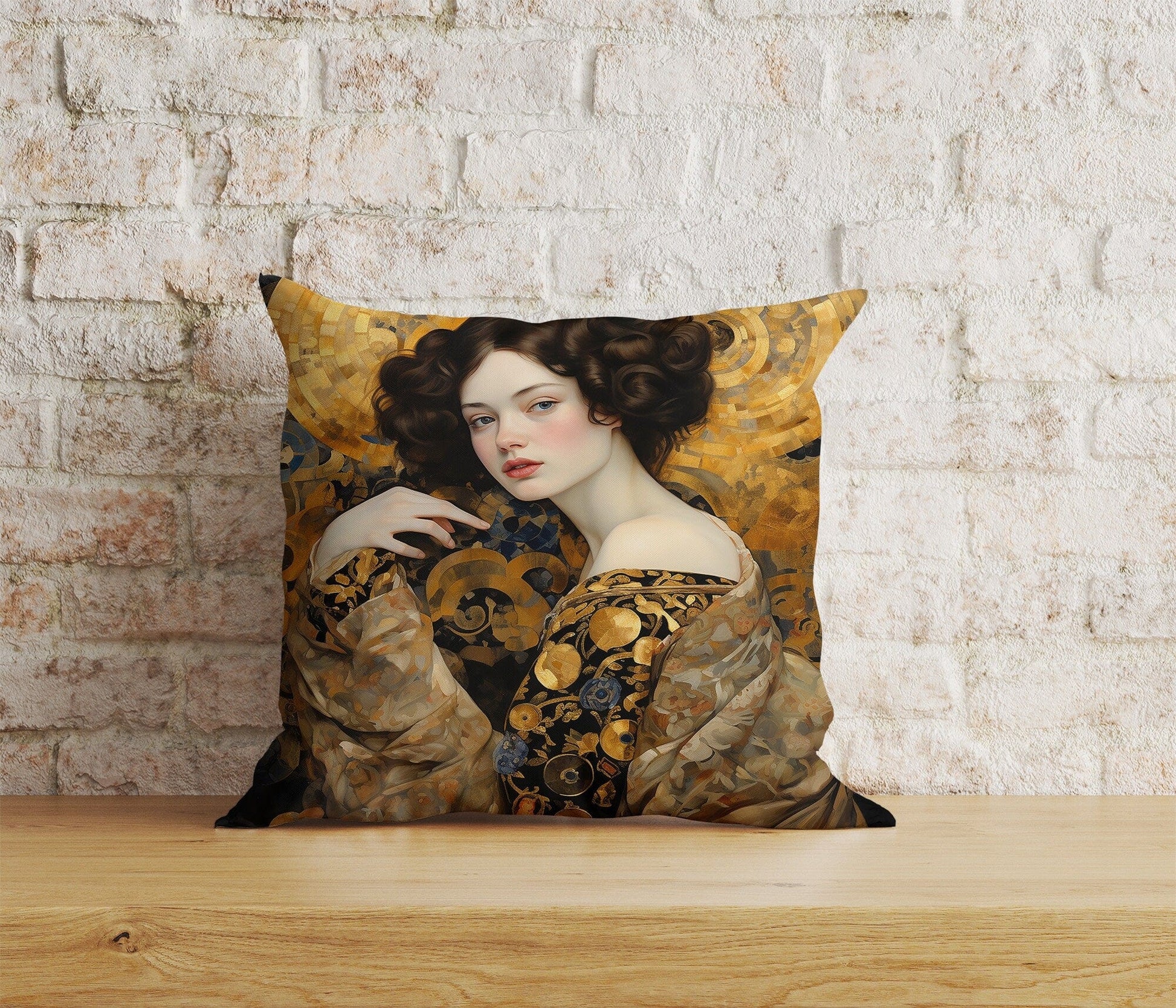 Onay 6 / 12 x 12 inch (30 x 30 cm) Watercolor Gustav Klimt Westwood Portrait Cushion Covers