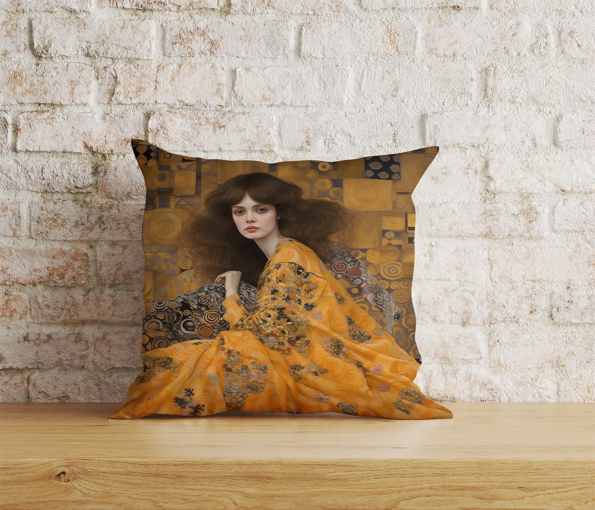 Onay 4 / 12 x 12 inch (30 x 30 cm) Watercolor Gustav Klimt Westwood Portrait Cushion Covers