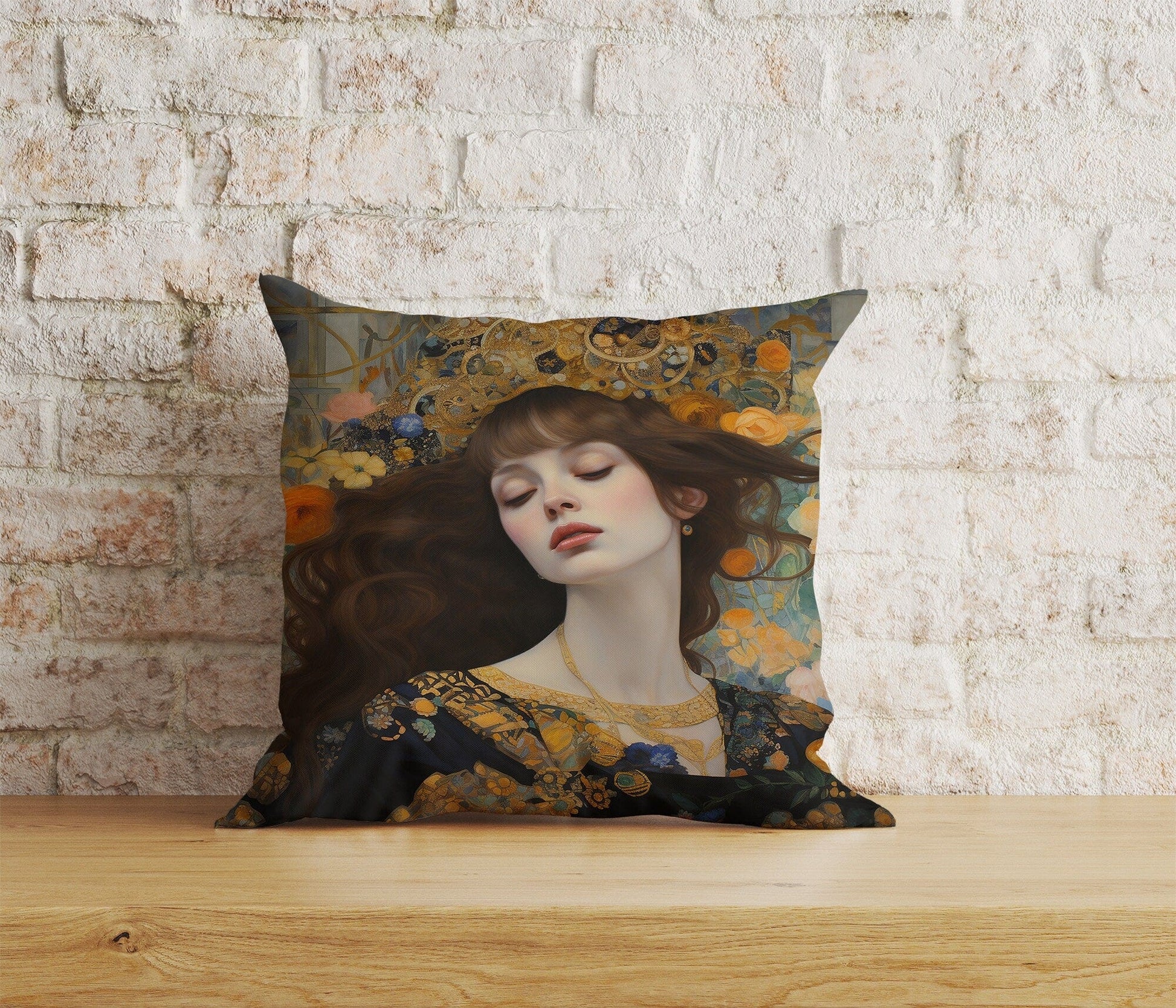 Onay 3 / 12 x 12 inch (30 x 30 cm) Watercolor Gustav Klimt Westwood Portrait Cushion Covers