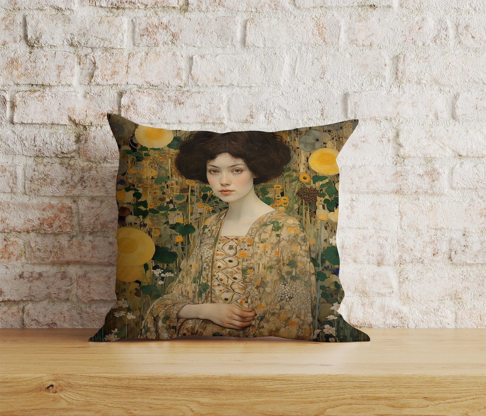 Onay 2 / 12 x 12 inch (30 x 30 cm) Watercolor Gustav Klimt Westwood Portrait Cushion Covers