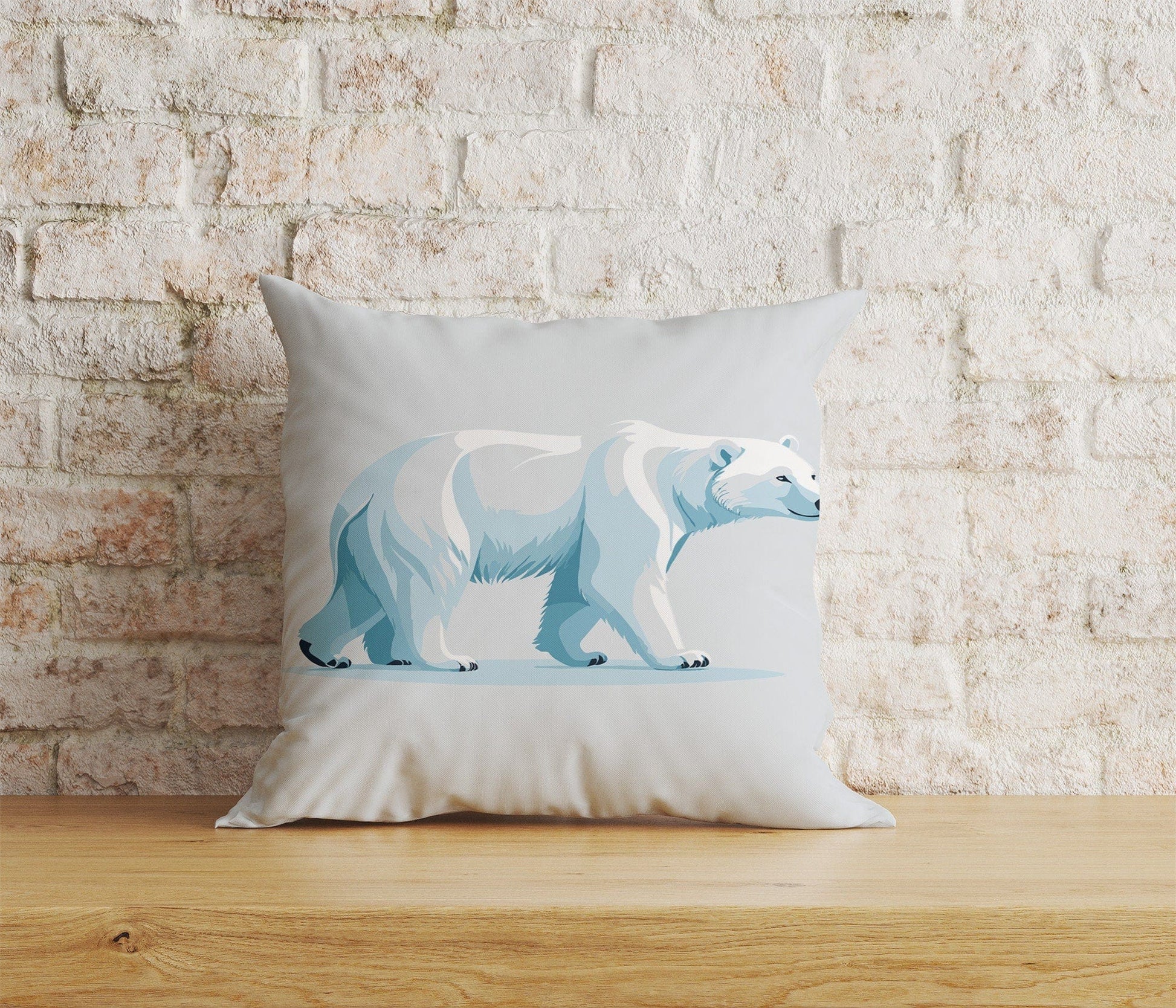Onay 8 / 12 x 12 inch (30 x 30 cm) White Bear and Seal Dolphin Pattern Wild Life Cushion Covers