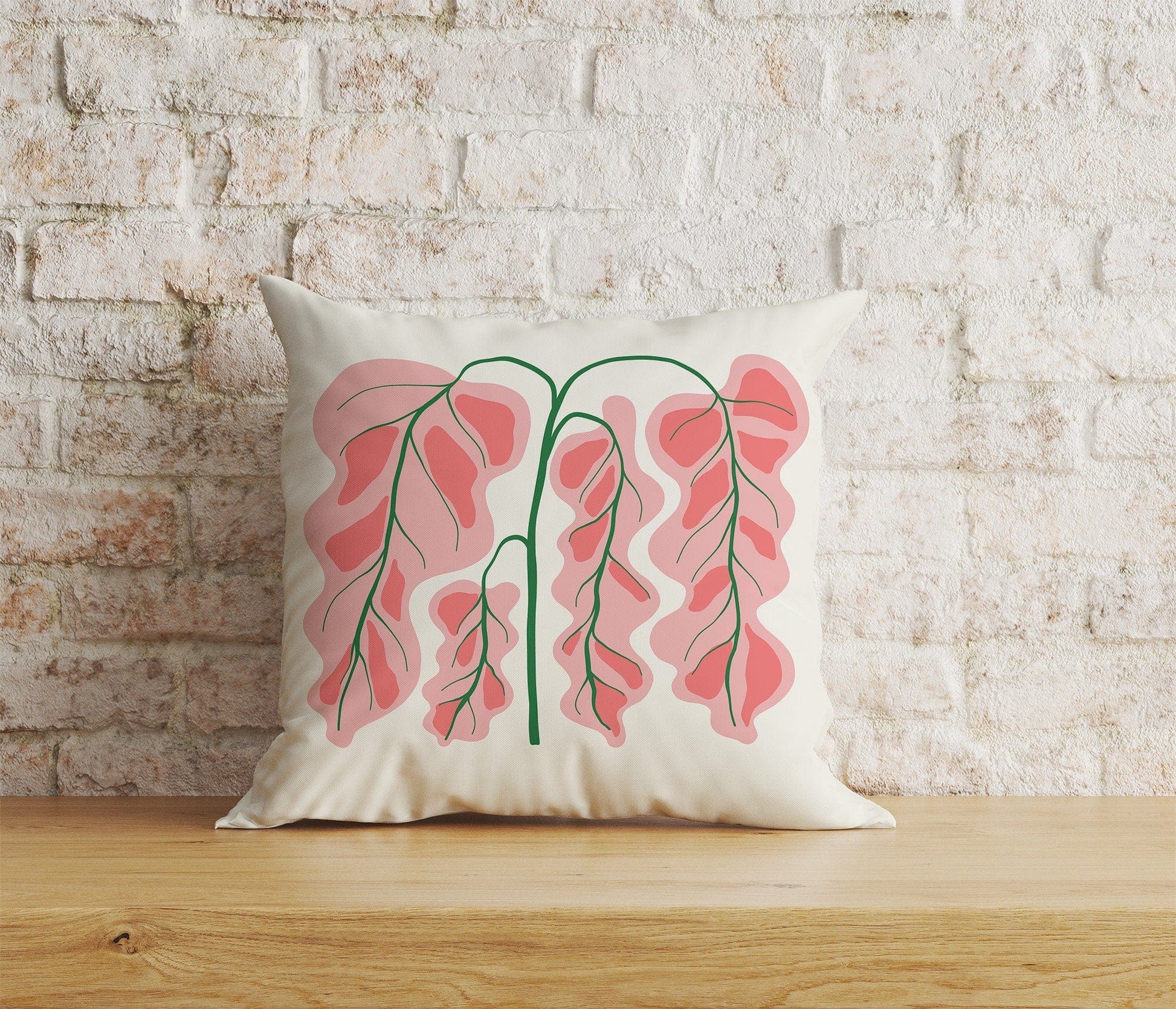 Onay 9 / 12 x 12 inch (30 x 30 cm) Wildflowers Abstract Floral Monstera Leaves Cushion Cover