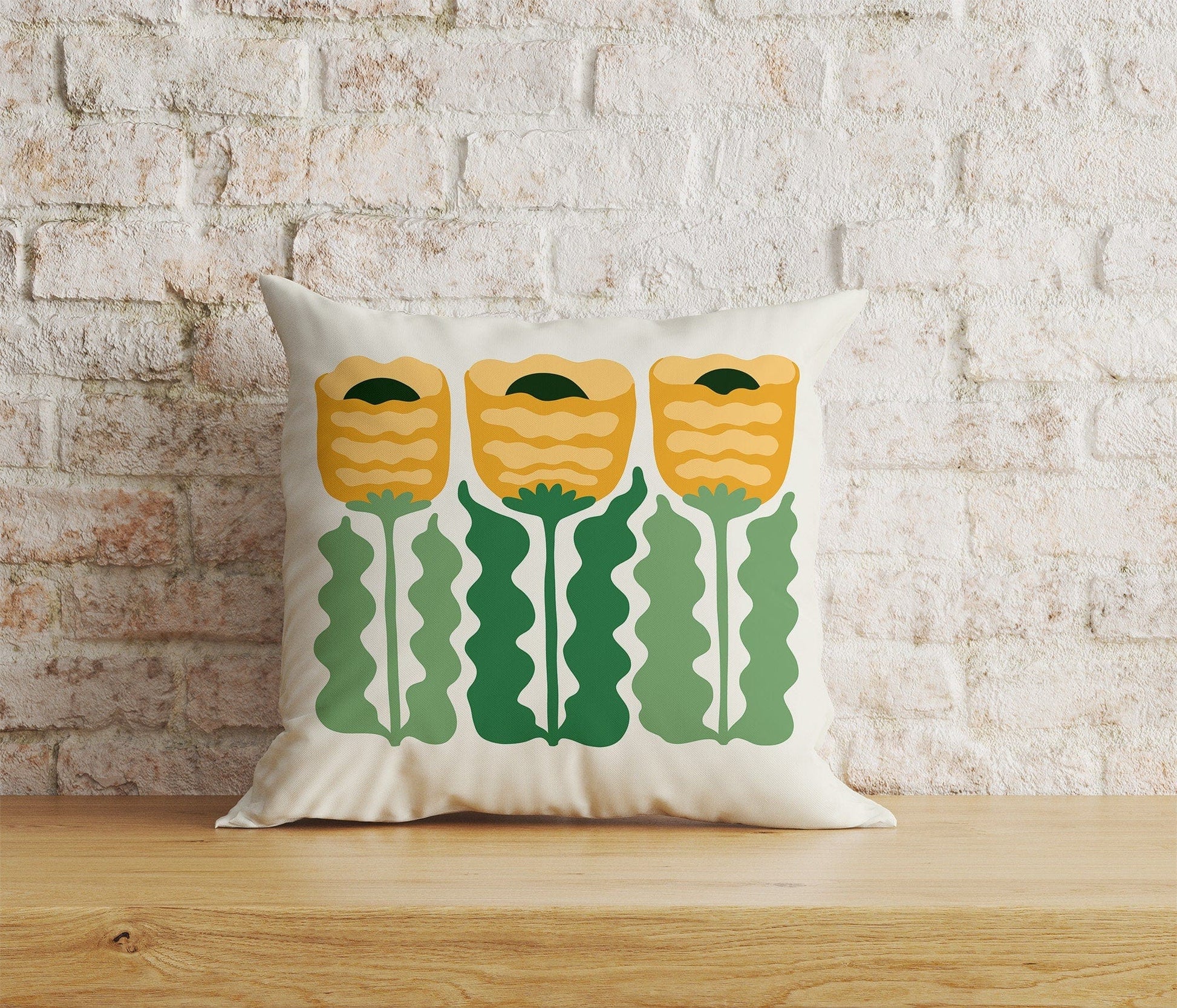 Onay 7 / 12 x 12 inch (30 x 30 cm) Wildflowers Abstract Floral Monstera Leaves Cushion Cover