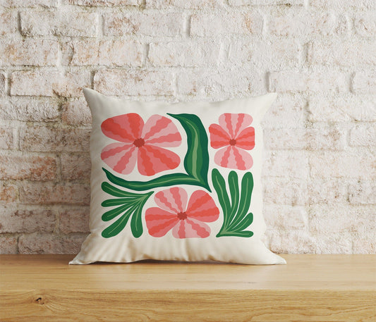 Onay 1 / 12 x 12 inch (30 x 30 cm) Wildflowers Abstract Floral Monstera Leaves Cushion Cover