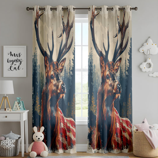 Onay Wildlife Deer Curtains – Forest and Mountain Drapes