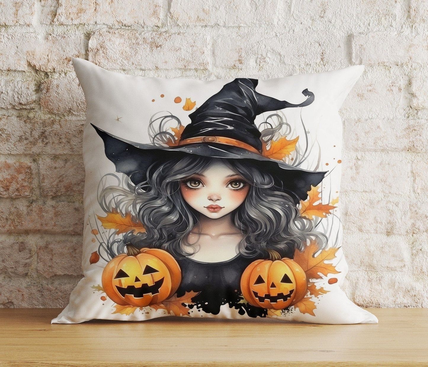 Onay 2 / 12 x 12 inch (30 x 30 cm) Double Side Witch Halloween Pillow Cover Baby Halloween Cushion Cover