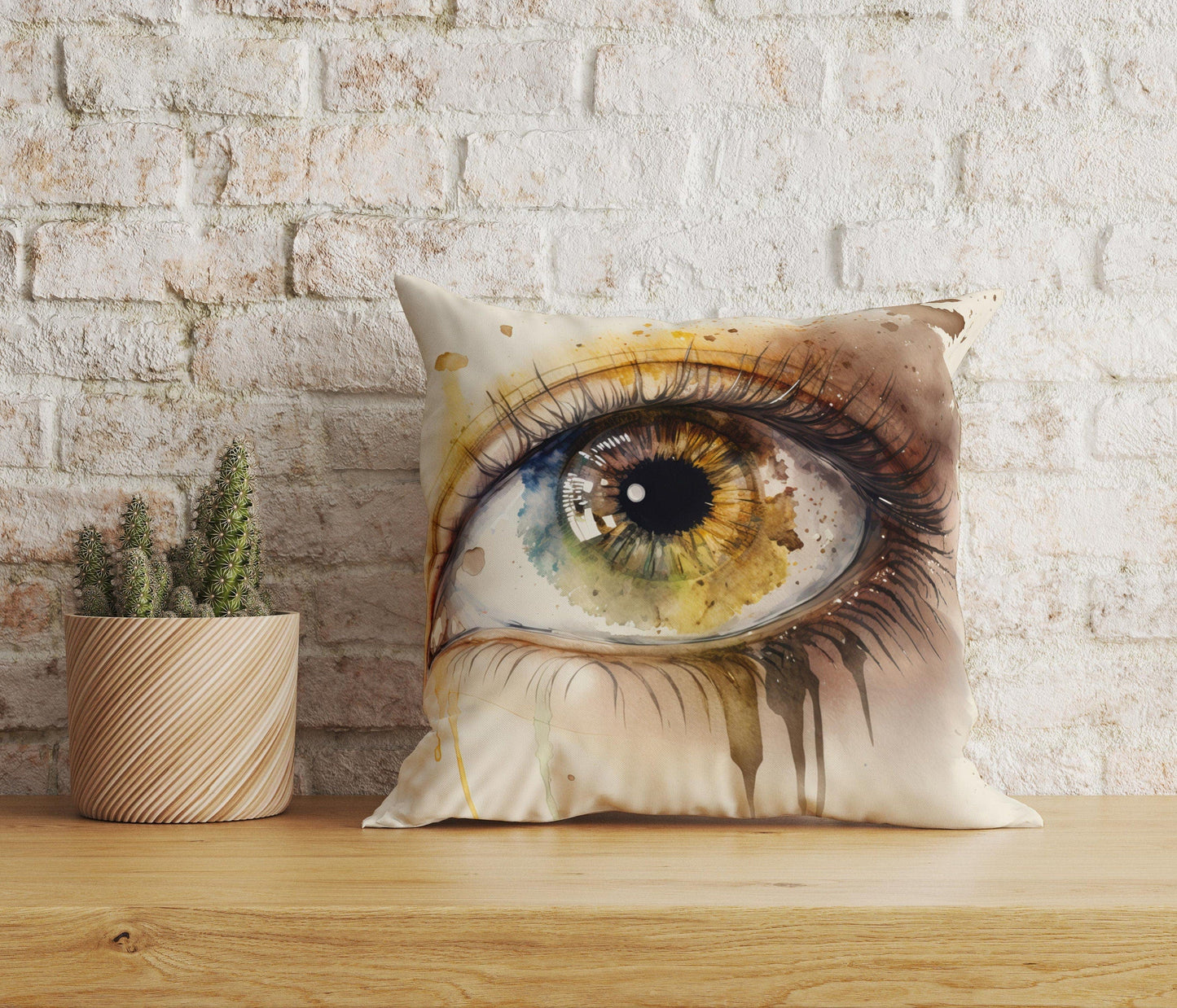 Onay 3 / 12 x 12 inch (30 x 30 cm) Woman Eye Abstract Colourful Eye Decorative Cushion Covers