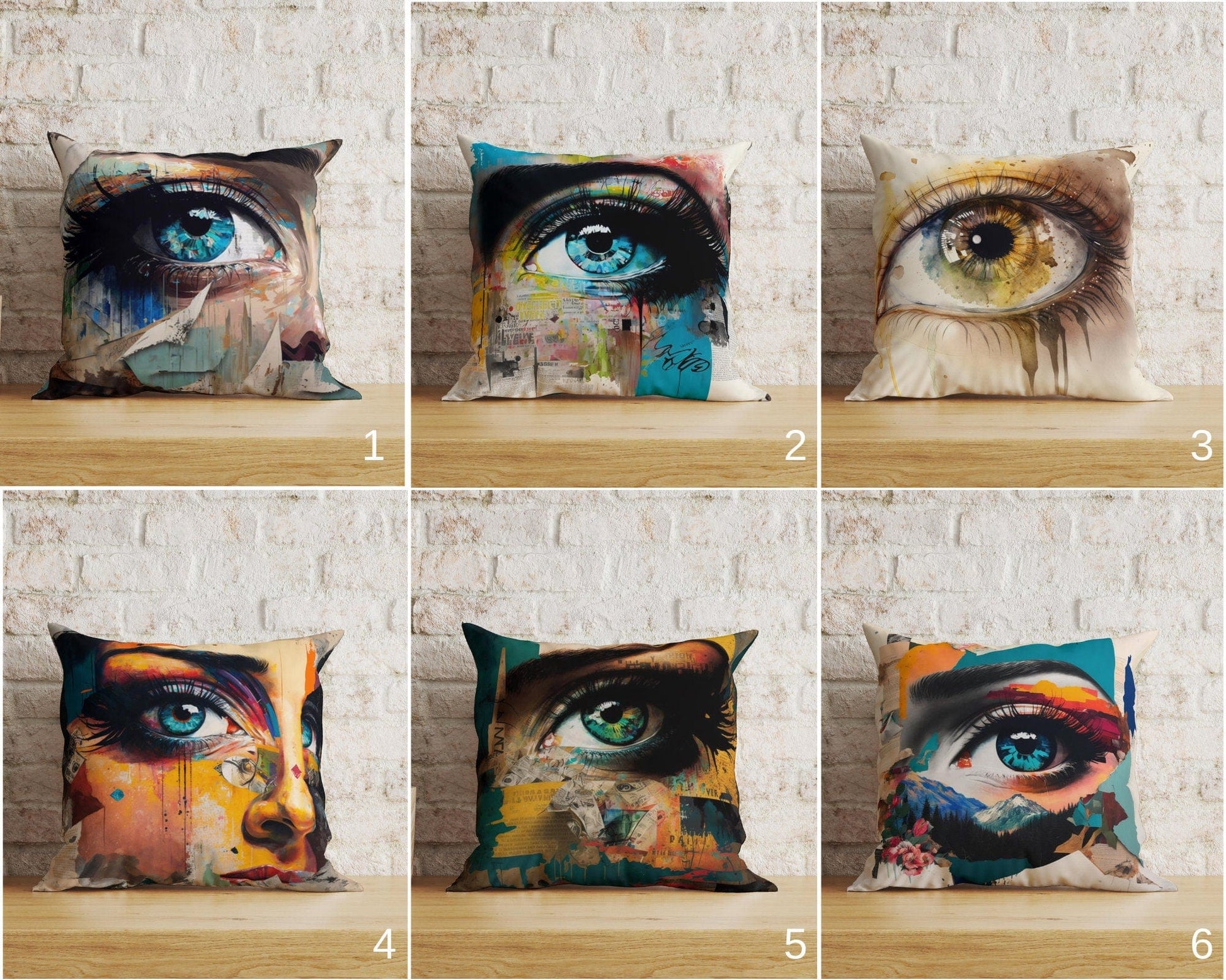 Onay Woman Eye Abstract Colourful Eye Decorative Cushion Covers