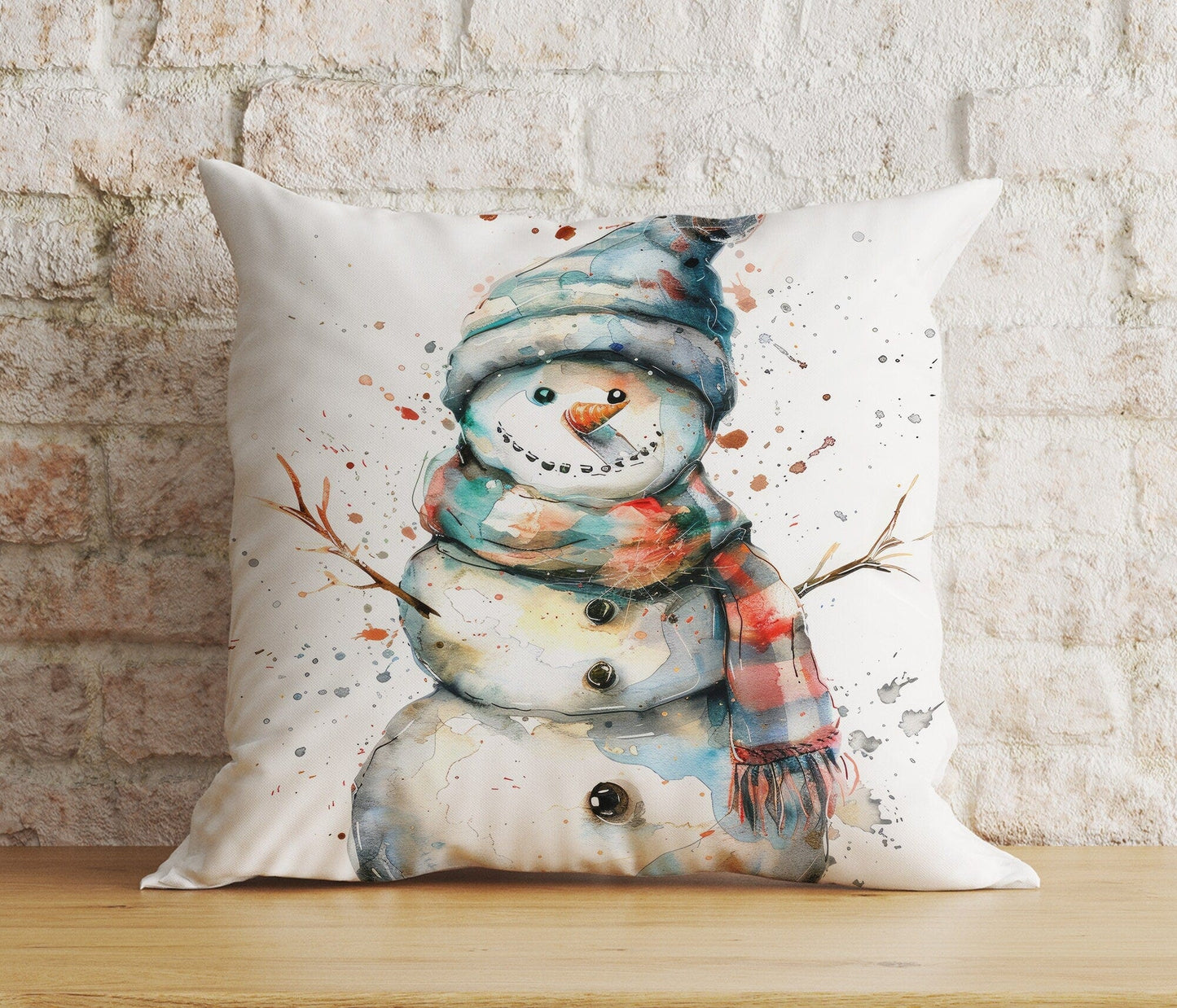 Onay 8 / 12 x 12 inch (30 x 30 cm) Double Side Xmas Cute Snowman Cozy Winter and Holiday Cushion Cover