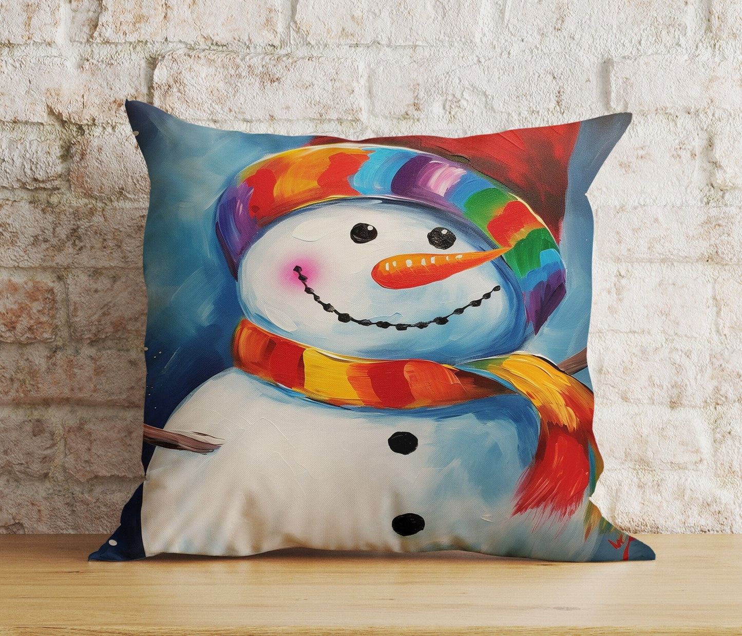 Onay 6 / 12 x 12 inch (30 x 30 cm) Double Side Xmas Cute Snowman Cozy Winter and Holiday Cushion Cover