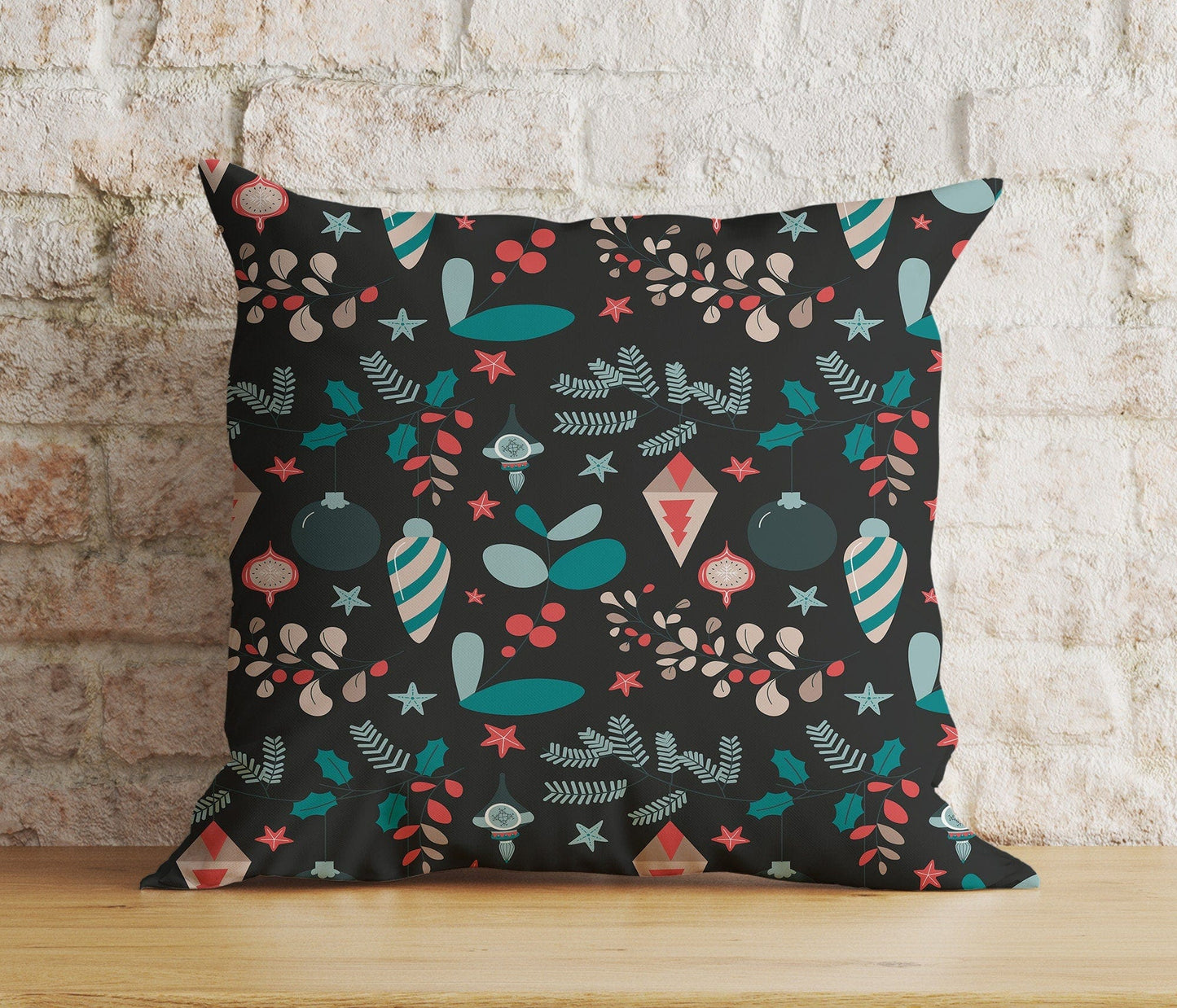 Onay 8 / 12 x 12 inch (30 x 30 cm) Double Side Xmas Elegant Ornament Merry Christmas Black Cushion Cover