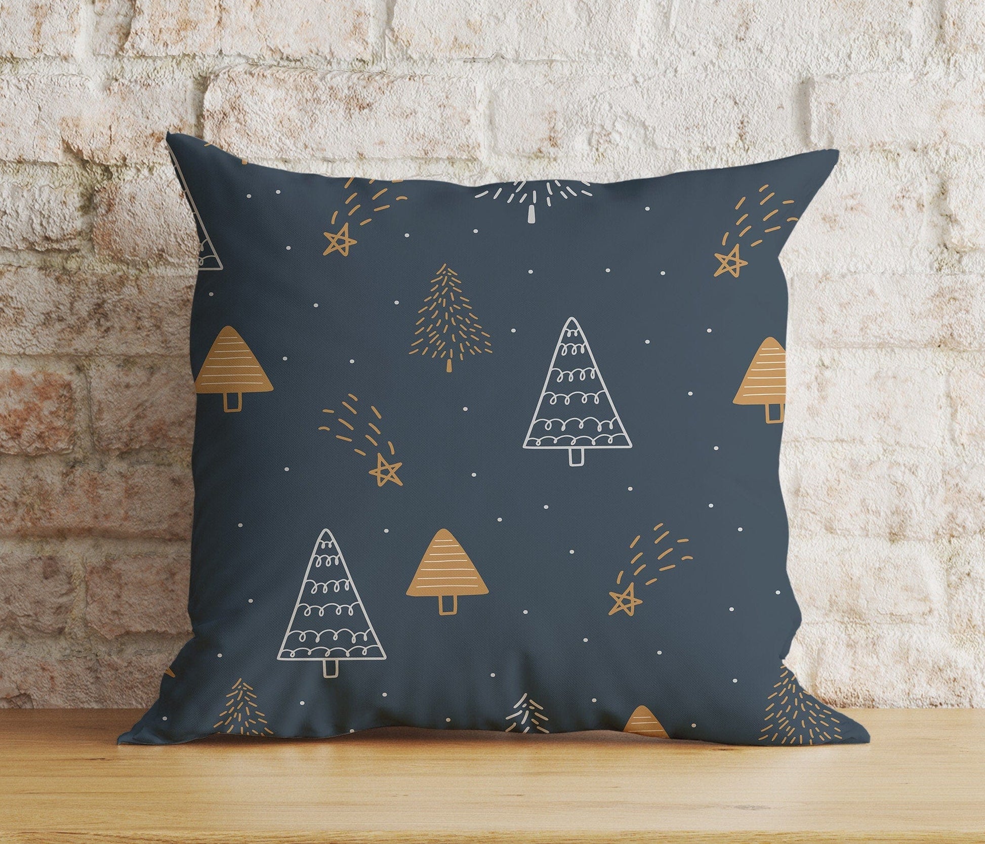 Onay 4 / 12 x 12 inch (30 x 30 cm) Double Side Xmas Elegant Ornament Merry Christmas Black Cushion Cover