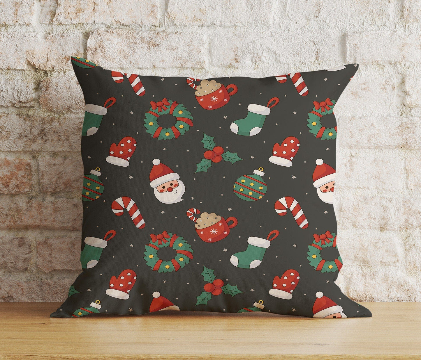 Onay 3 / 12 x 12 inch (30 x 30 cm) Double Side Xmas Elegant Ornament Merry Christmas Black Cushion Cover