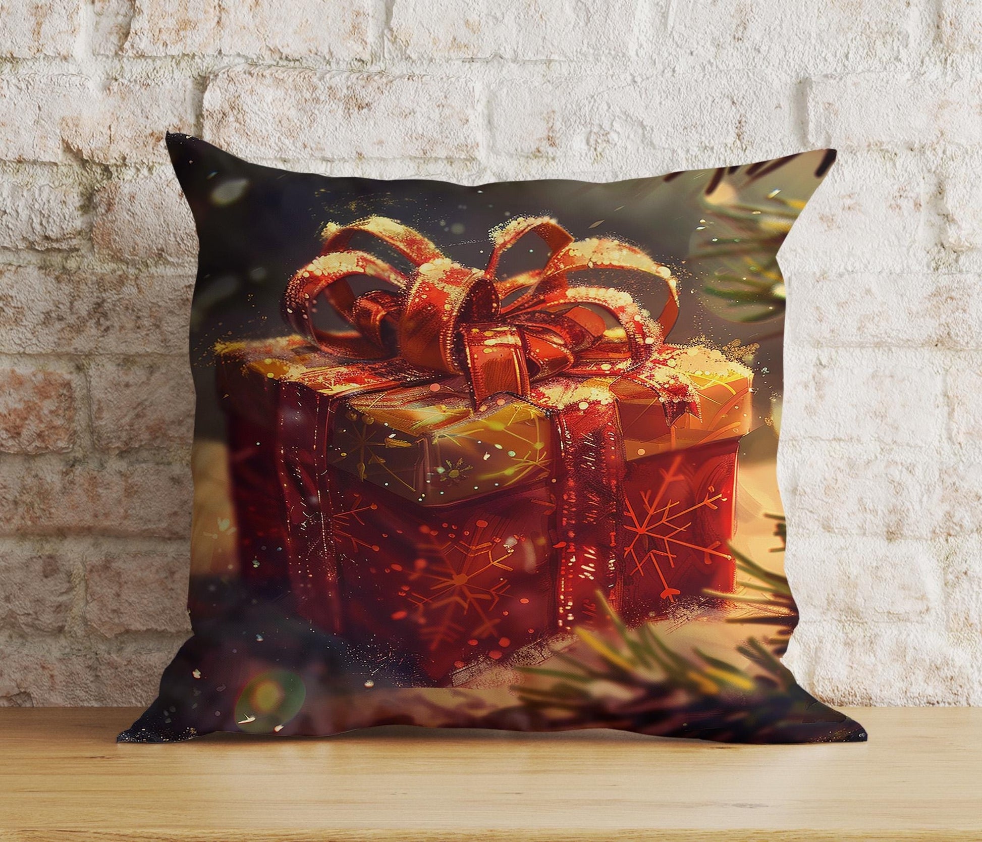 Onay 5 / 12 x 12 inch (30 x 30 cm) Double Side Xmas Gift Box Christmas Tree Decorative Cushion Covers