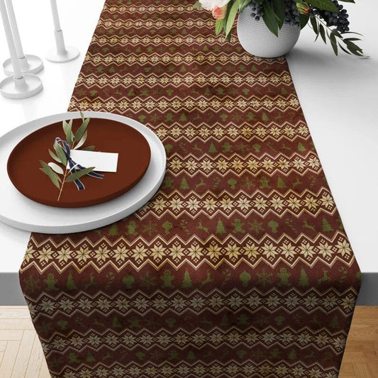 Onay 1 / 12 x 46 inch (30 x 120 cm) Xmas Pine Trees Christmas Kitchen Decoration Table Runner