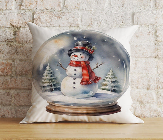Onay 1 / 12 x 12 inch (30 x 30 cm) Double Side Xmas Snow Globe Christmas Pine Tree Snowman Cushion Cover