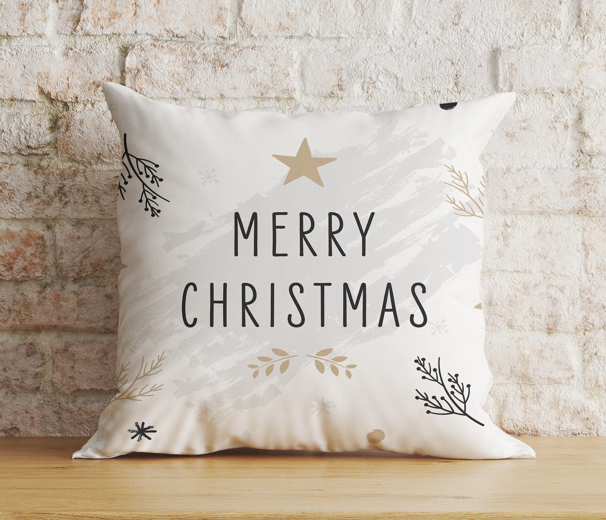 Onay 4 / 12 x 12 inch (30 x 30 cm) Double Side Xmas Snowflake Santa Claus Merry Christmas Print Cushion Cover