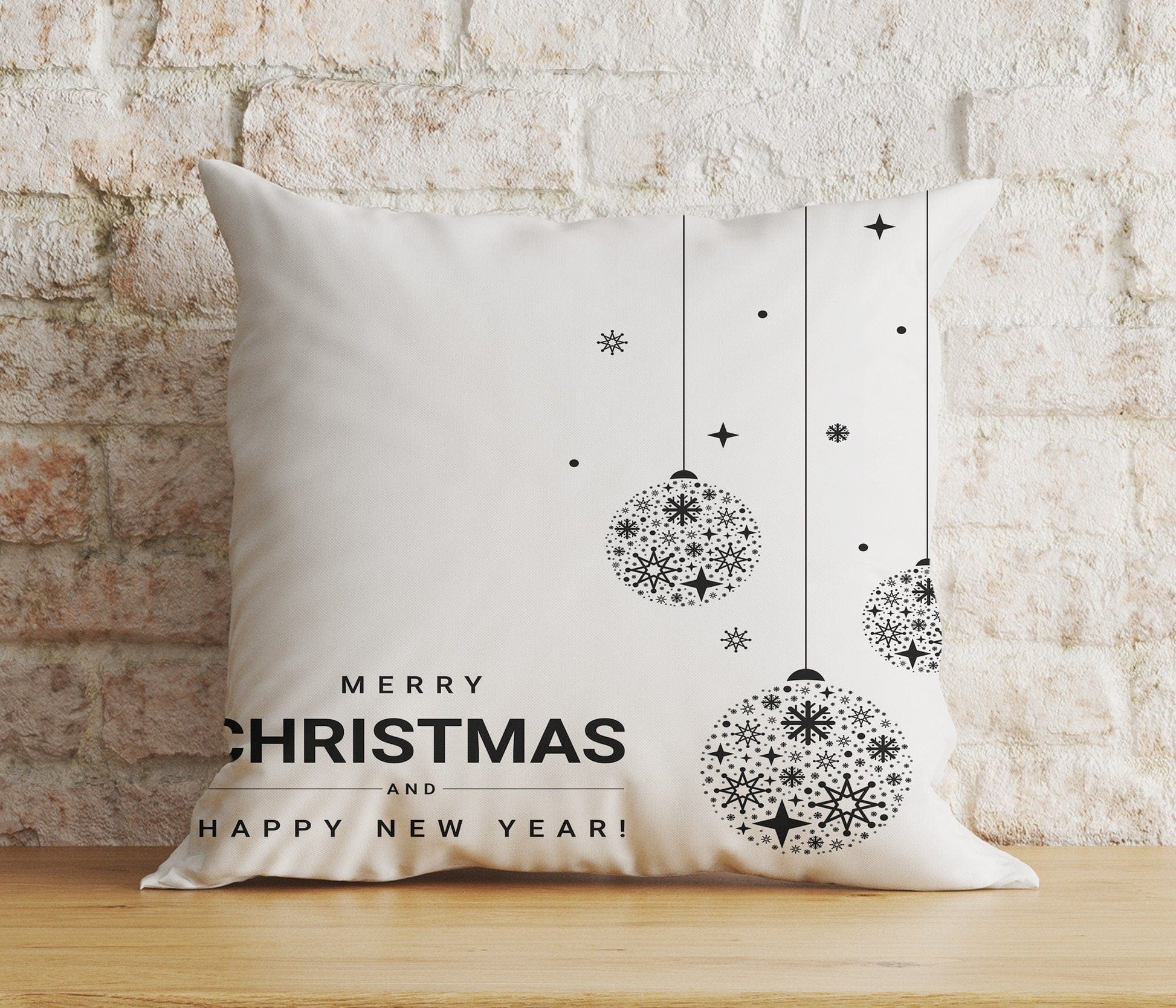 Onay 2 / 12 x 12 inch (30 x 30 cm) Double Side Xmas Snowflake Santa Claus Merry Christmas Print Cushion Cover