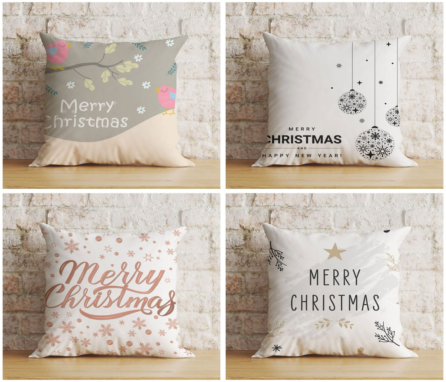 Onay Xmas Snowflake Santa Claus Merry Christmas Print Cushion Cover