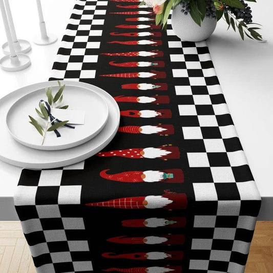 Onay 1 / 12 x 46 inch (30 x 120 cm) Xmas Winter Red & Blue Christmas Dining Table Runner